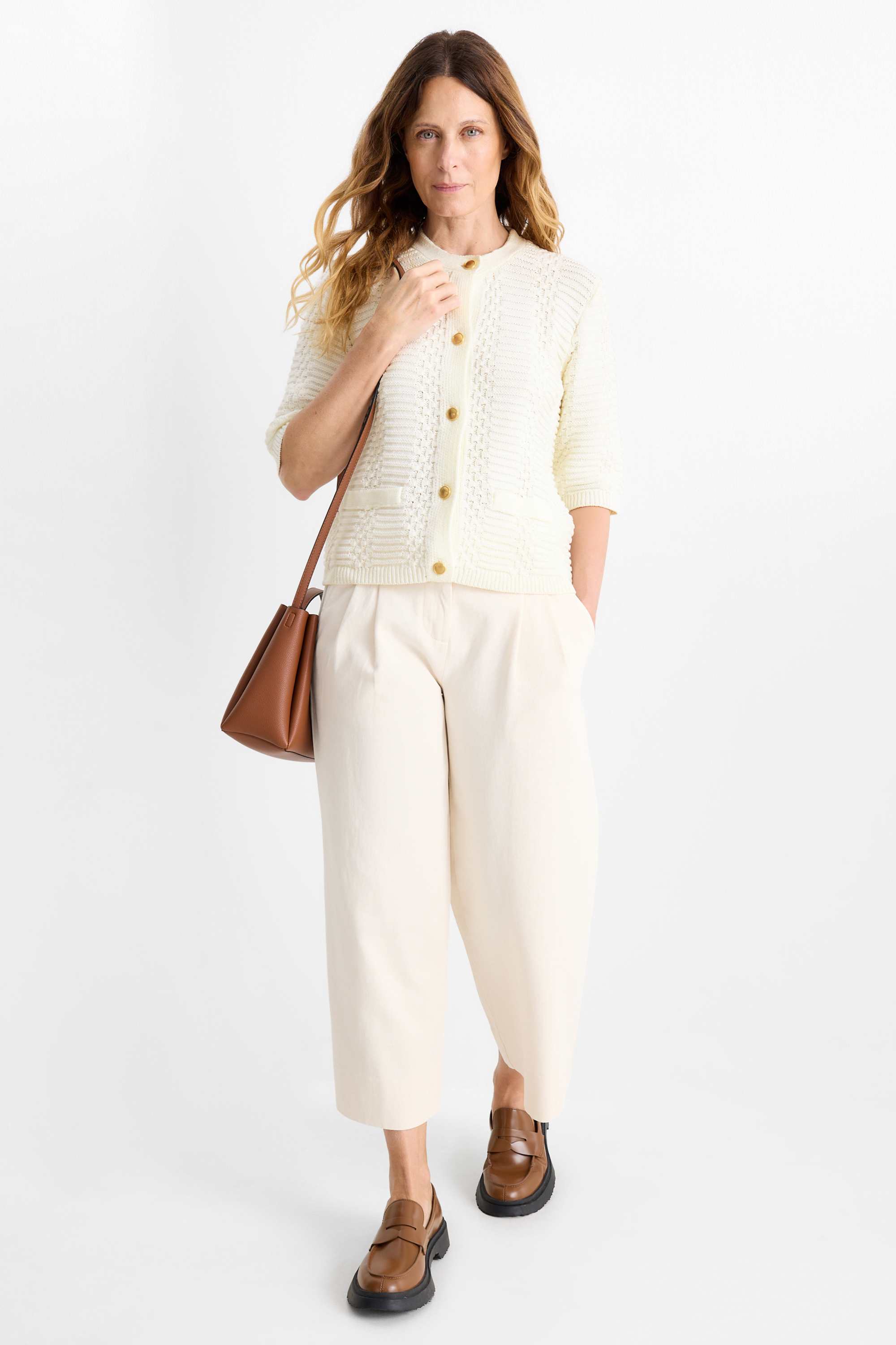 Cardigan - textured white