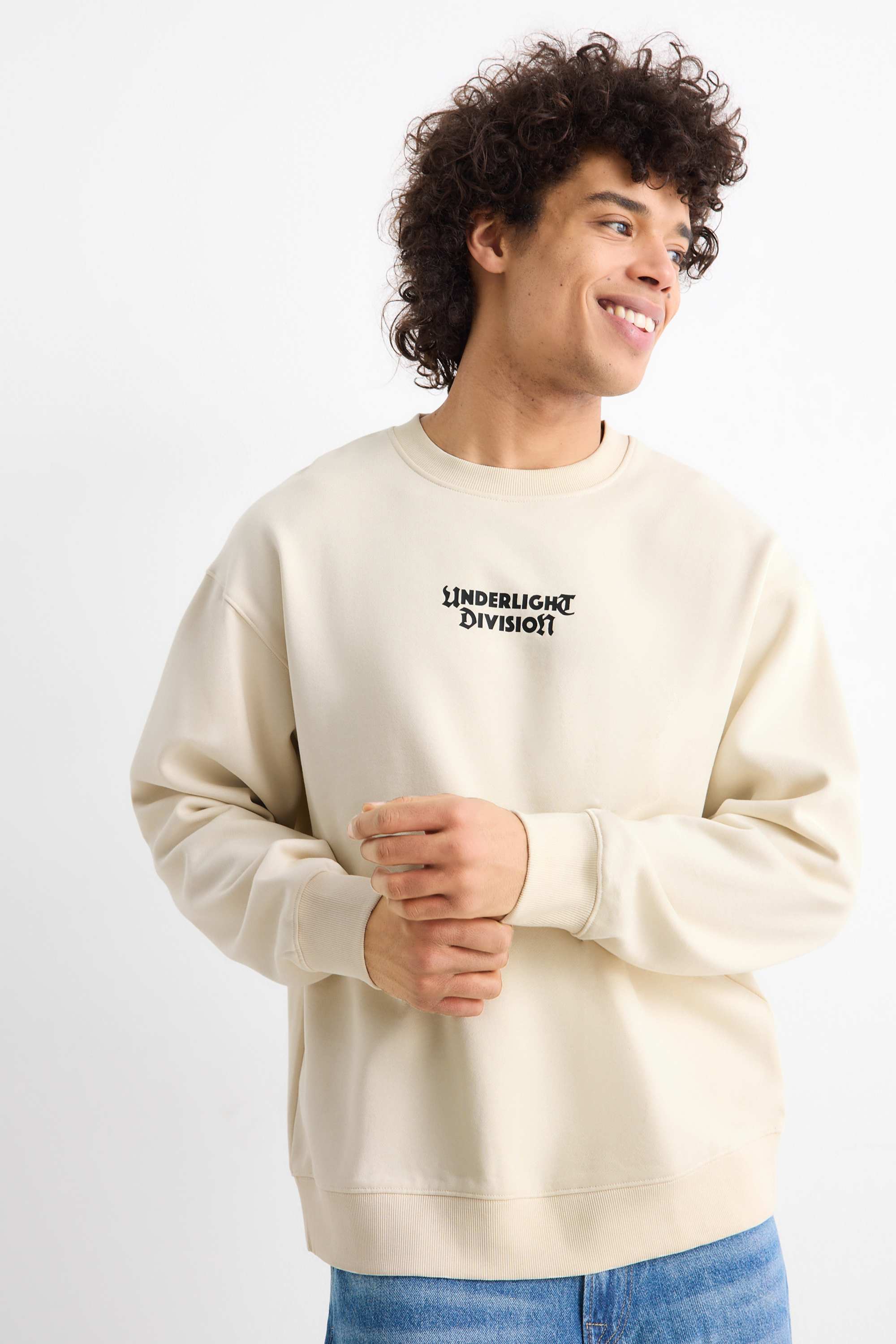 Sweatshirt - relaxed fit cremewhite