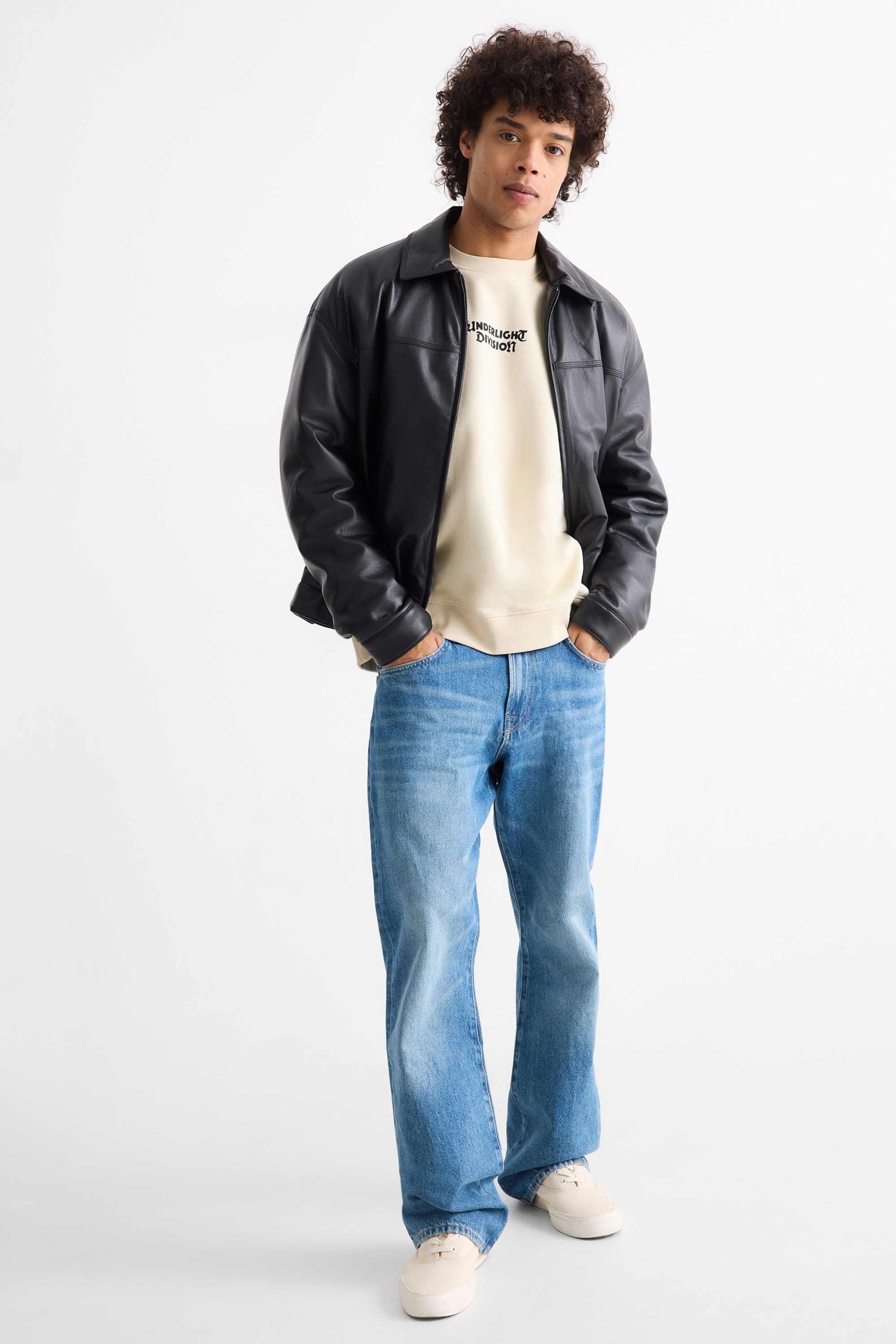 Sweatshirt - relaxed fit cremewhite