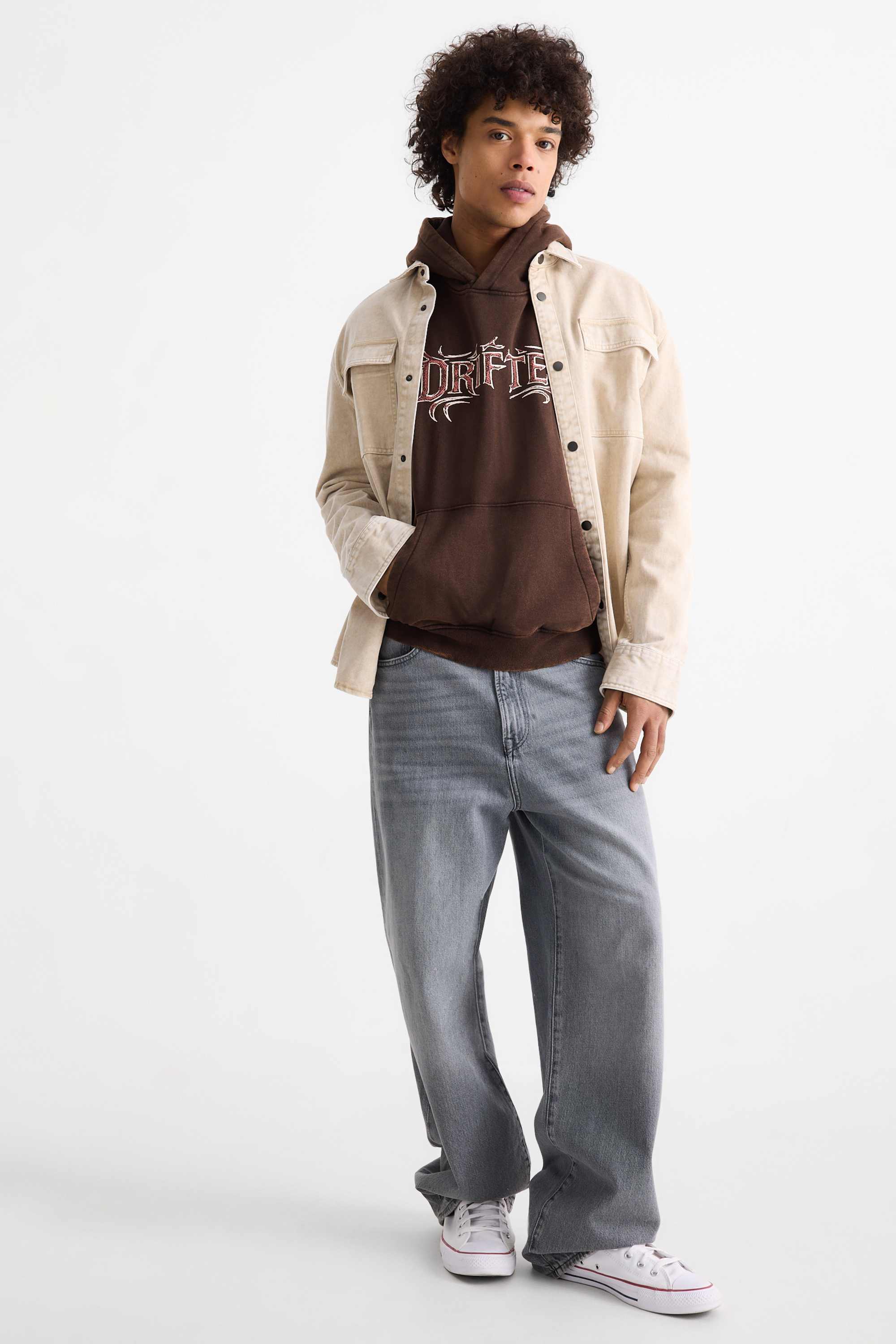 Oversized hoodie dark brown