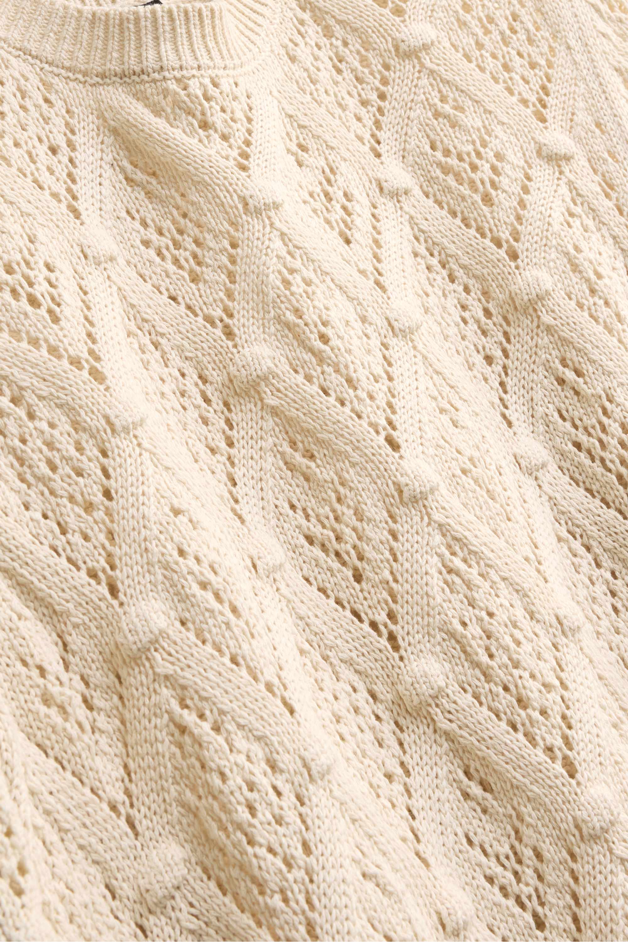 Knitted jumper - short sleeve beige