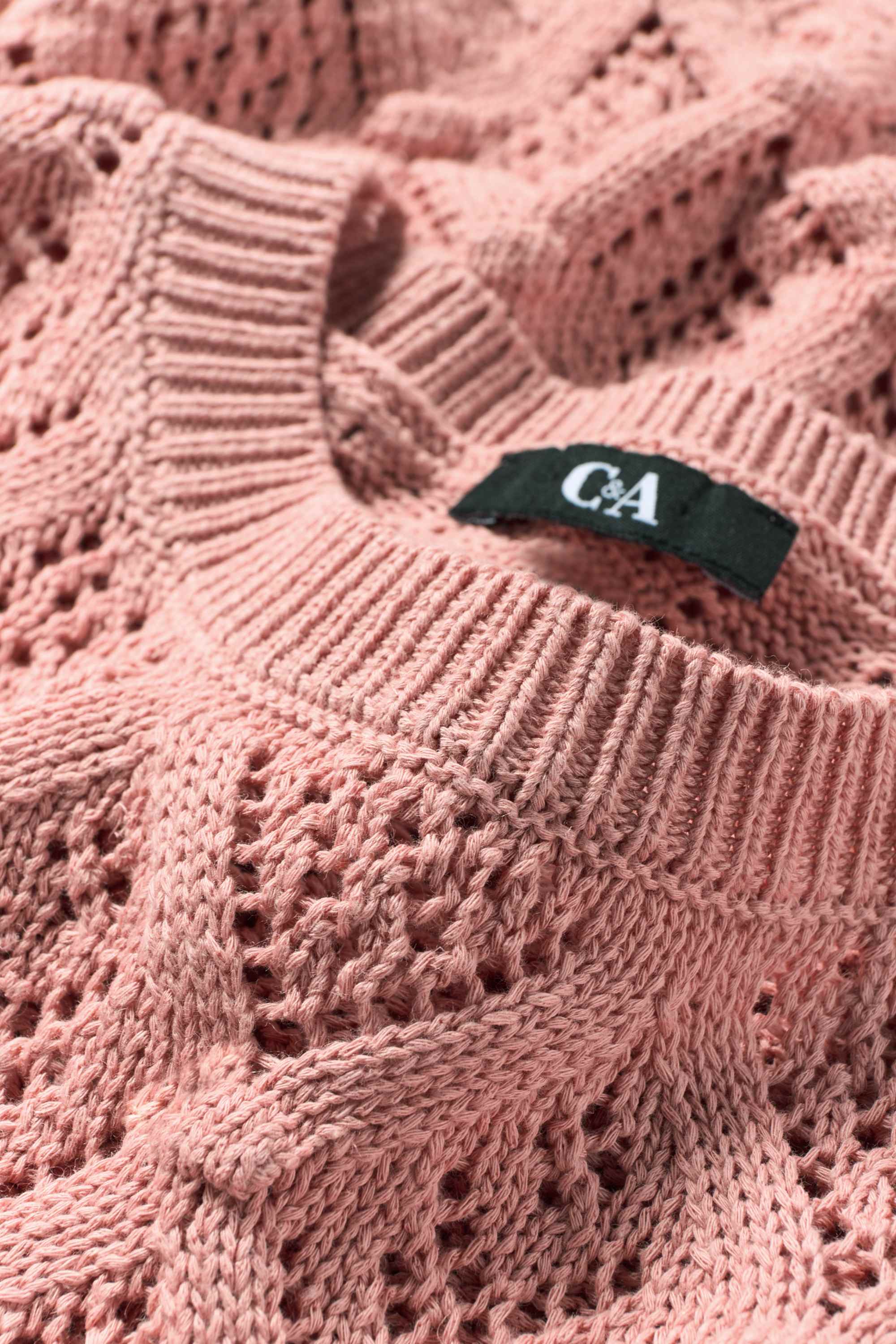 Knitted jumper - short sleeve dark rose
