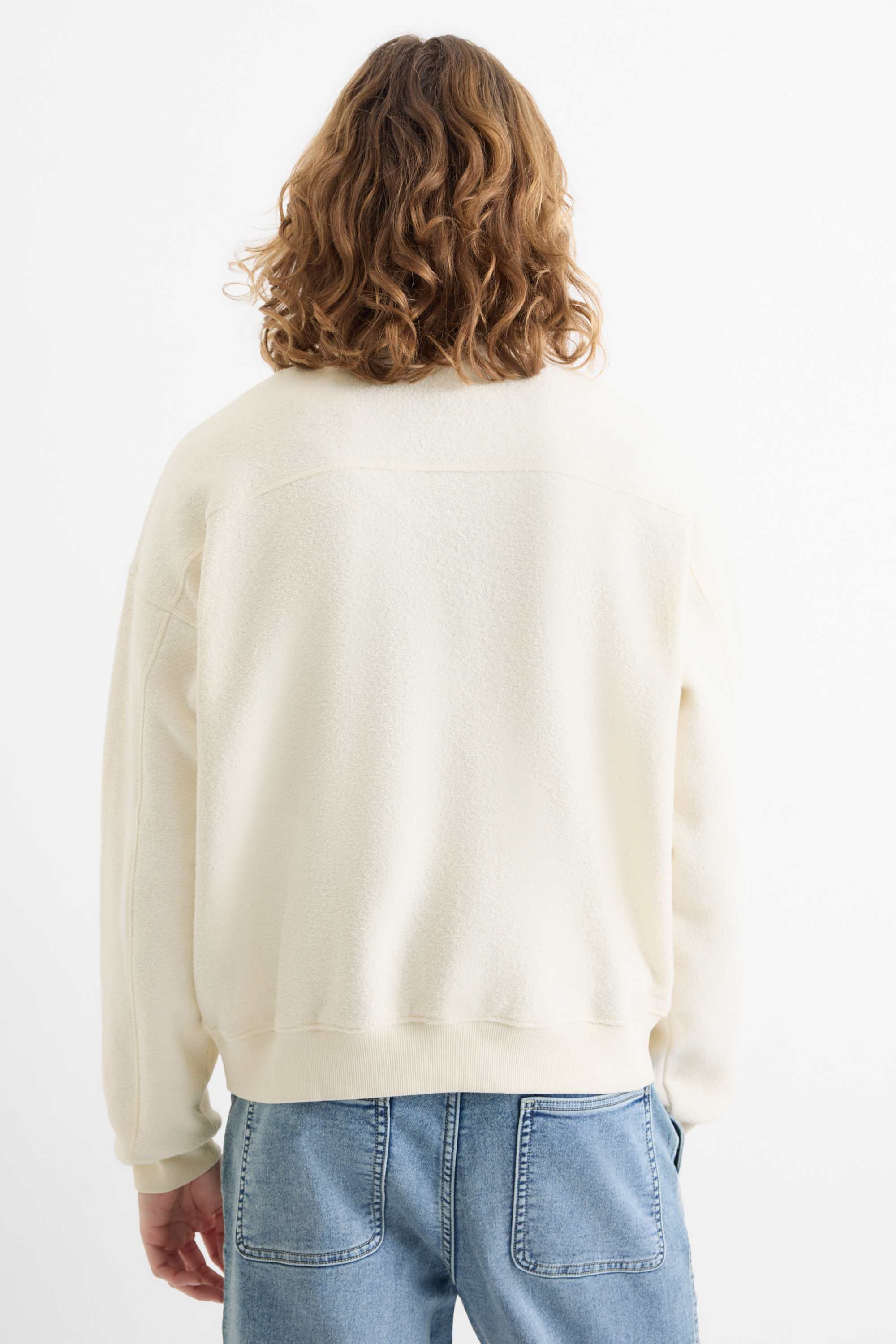 Sweatshirt - textured creme