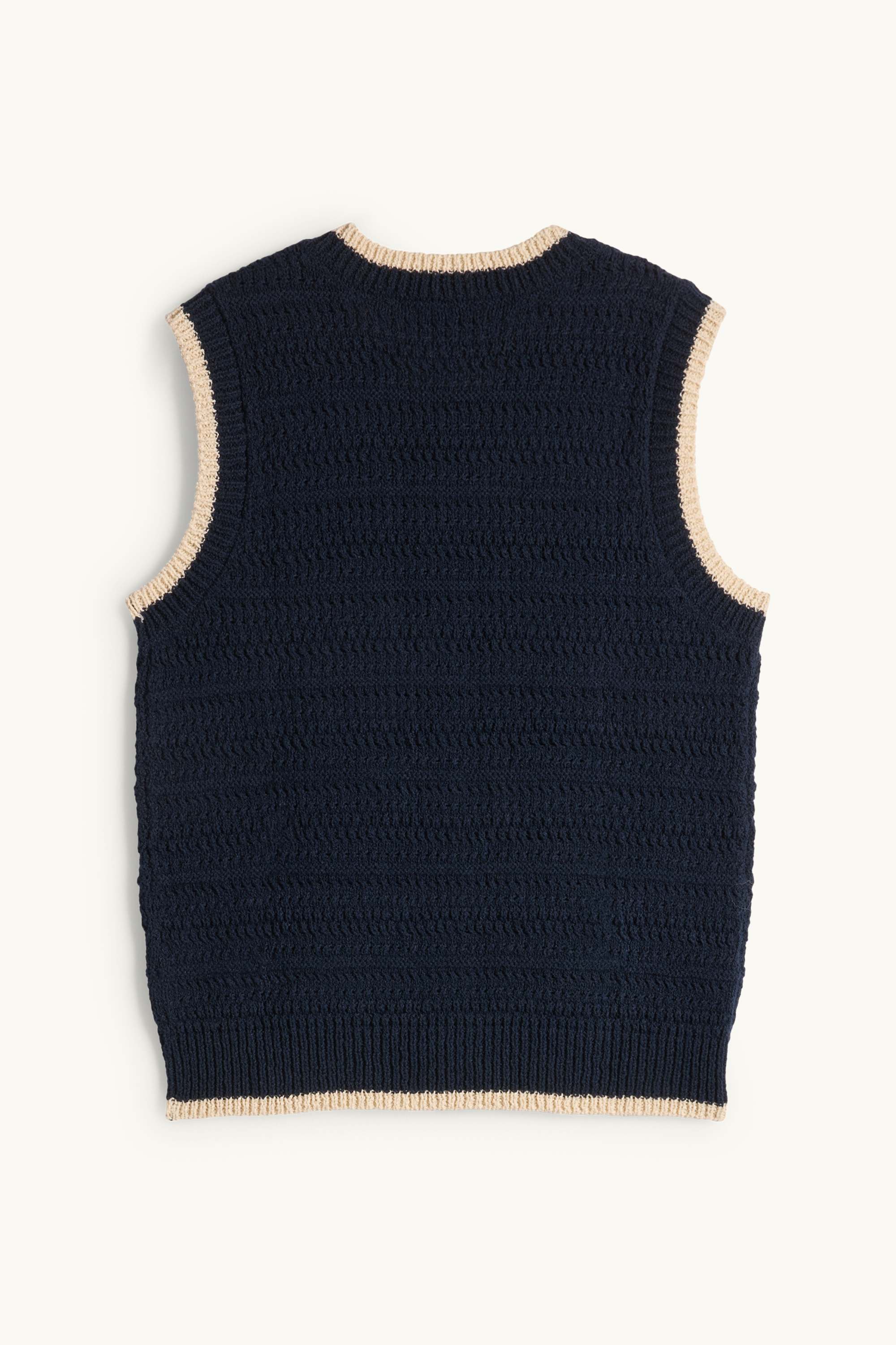 Knitted waistcoat - textured dark blue