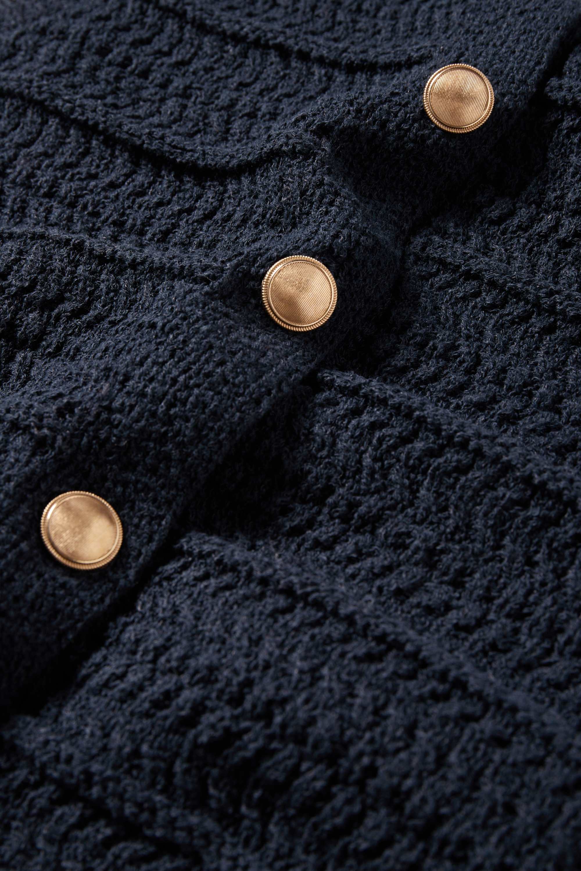 Knitted waistcoat - textured dark blue