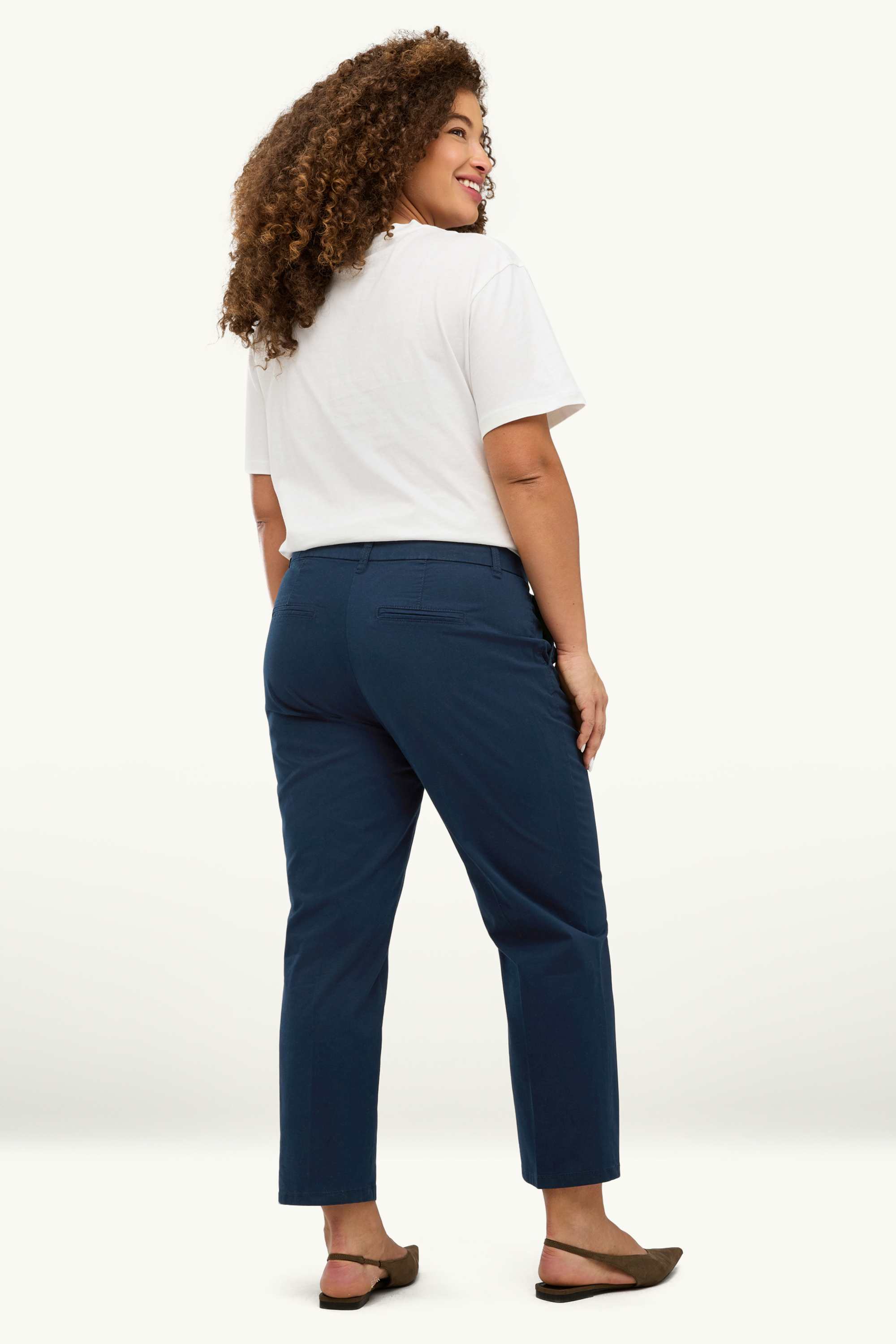 Cloth trousers - mid-rise waist - tapered fit dark blue