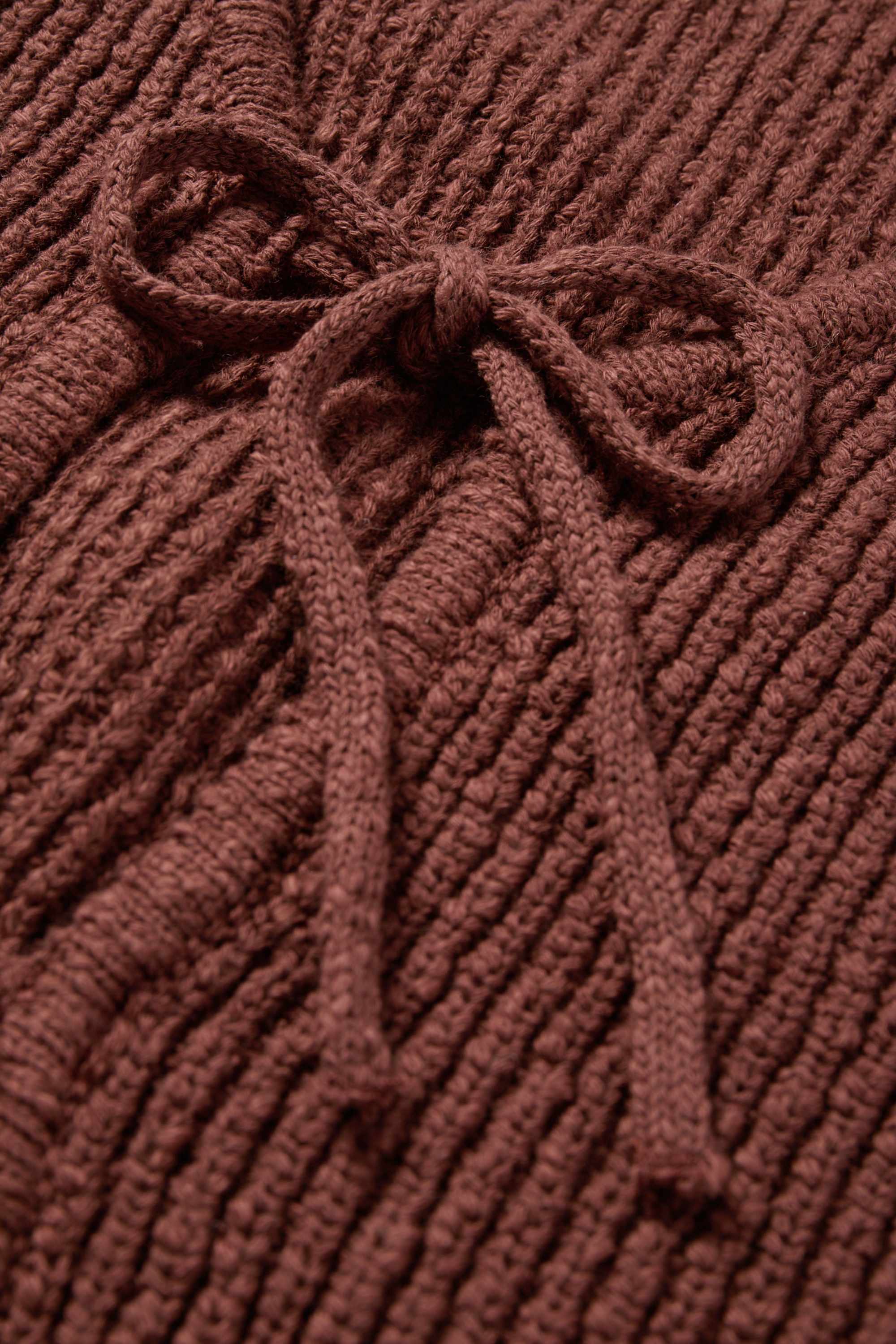 Cardigan - ribbed dark brown