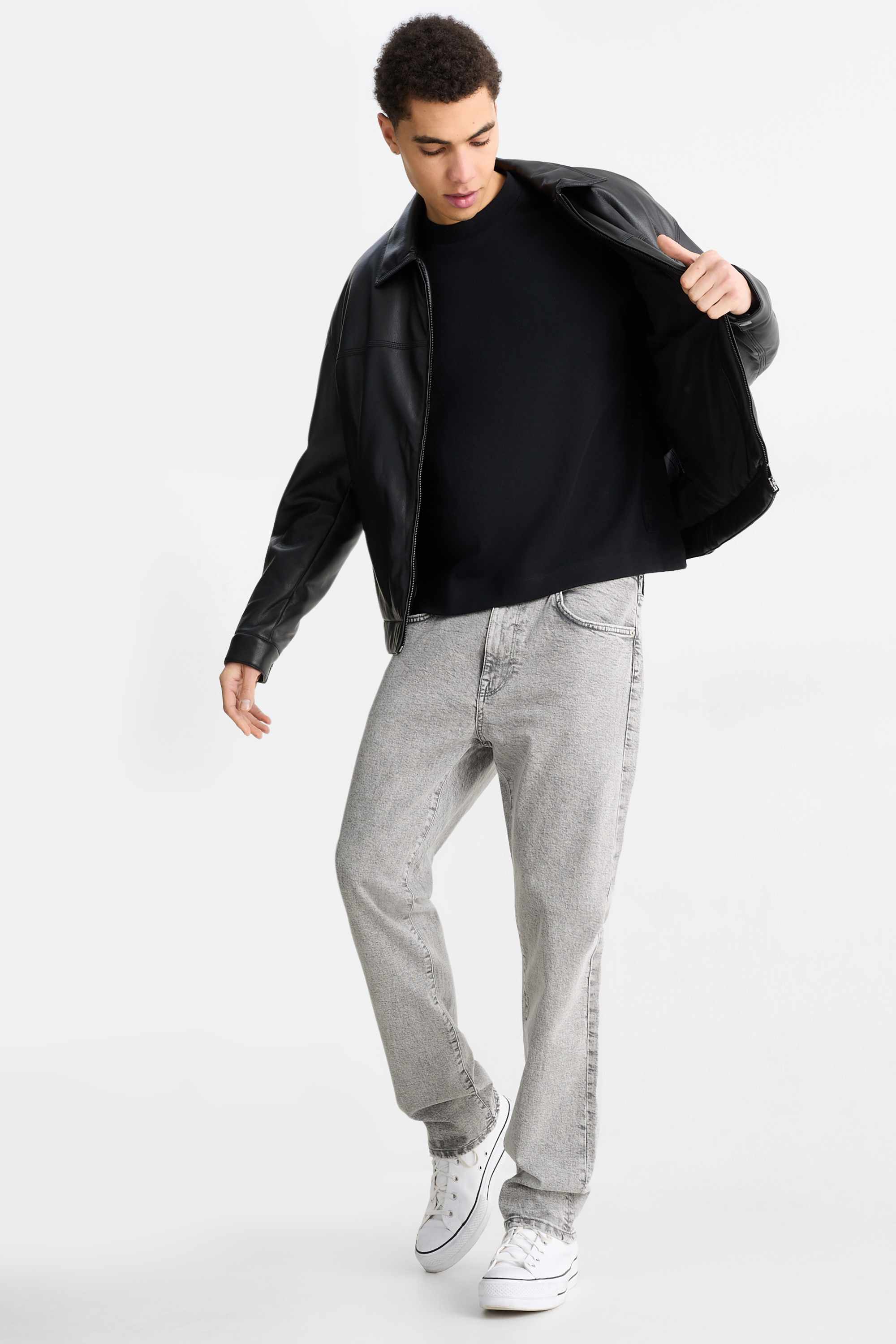 Straight jeans denim-light gray