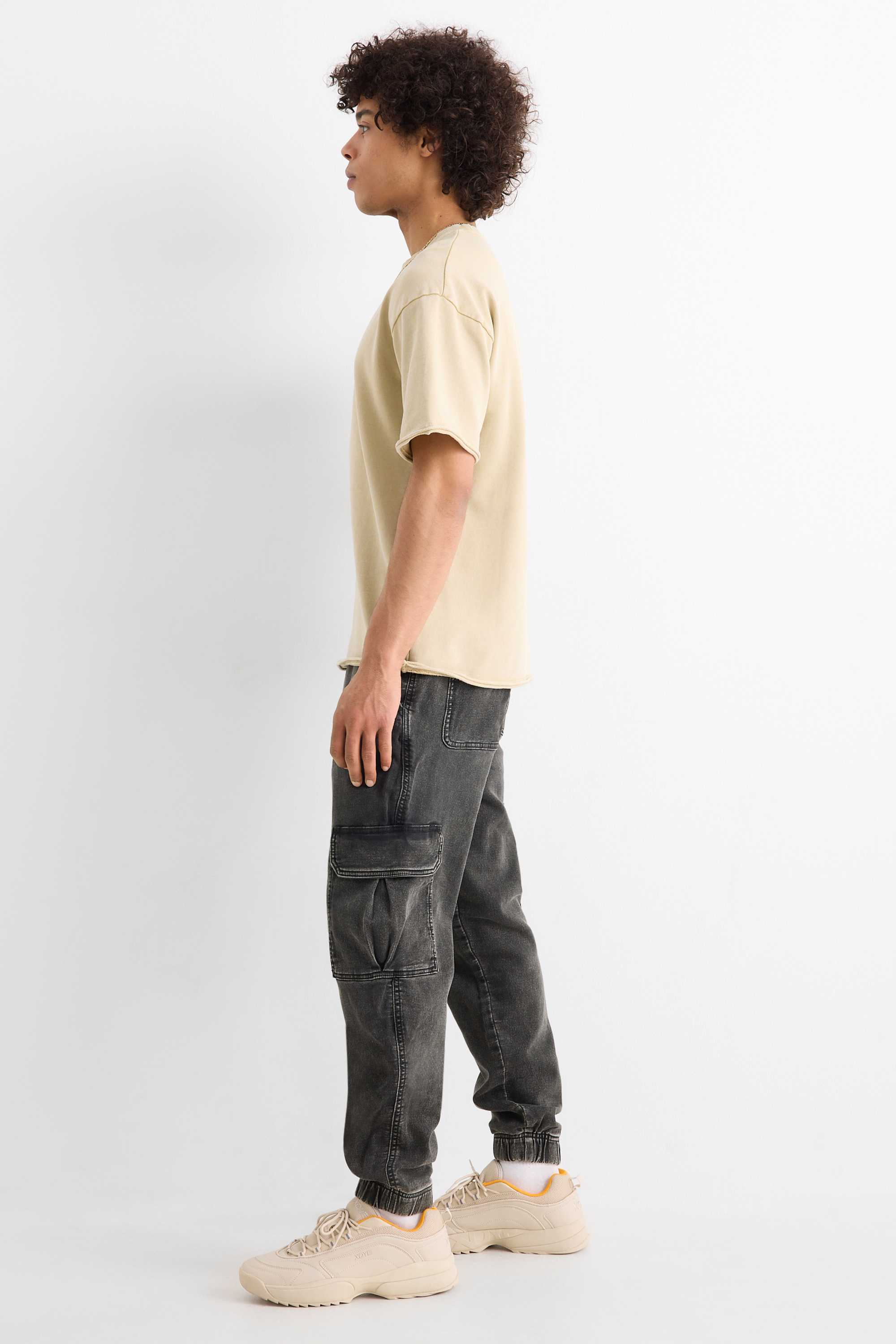 Cargo jeans - LYCRA® denim-dark gray