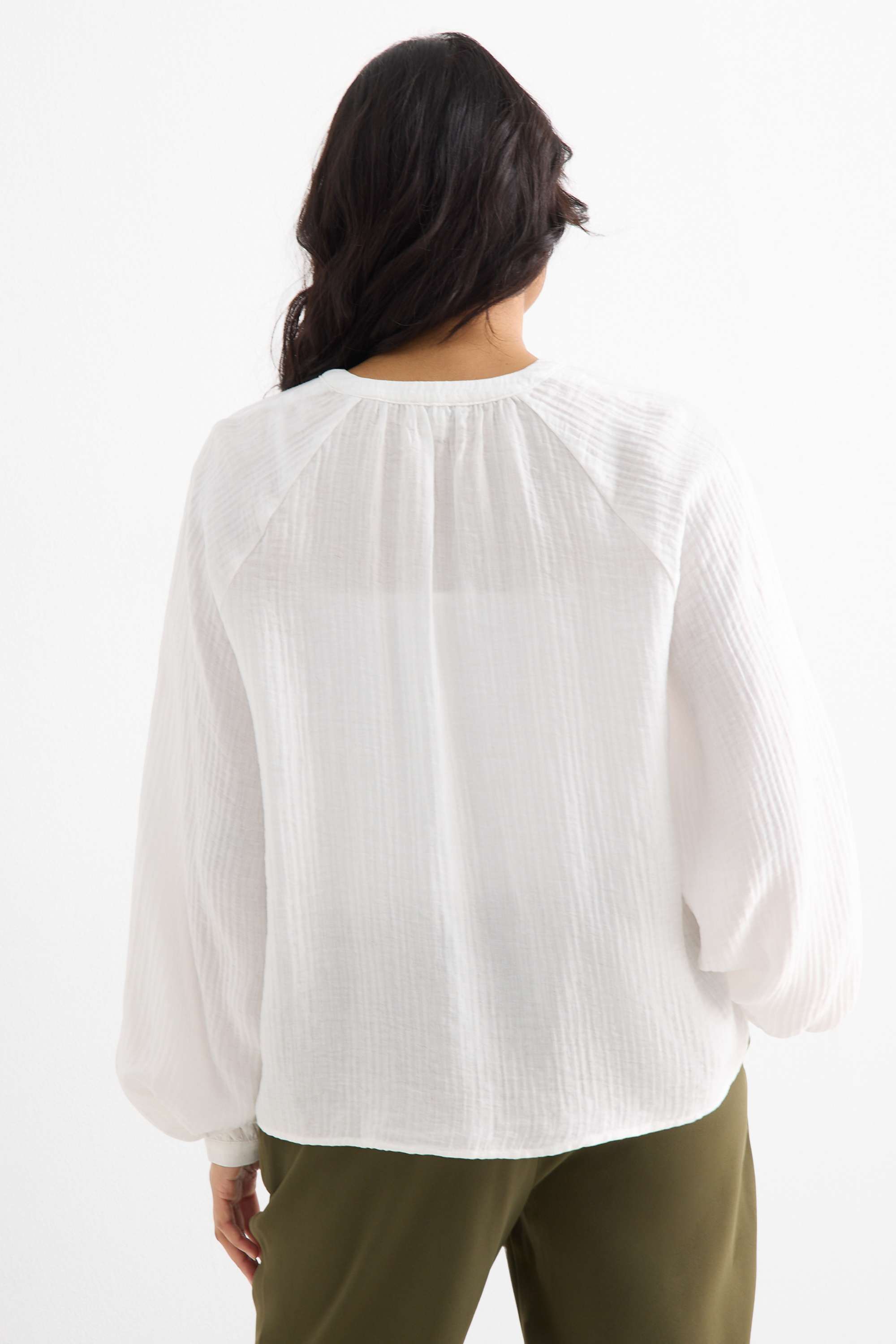 V-neck blouse white