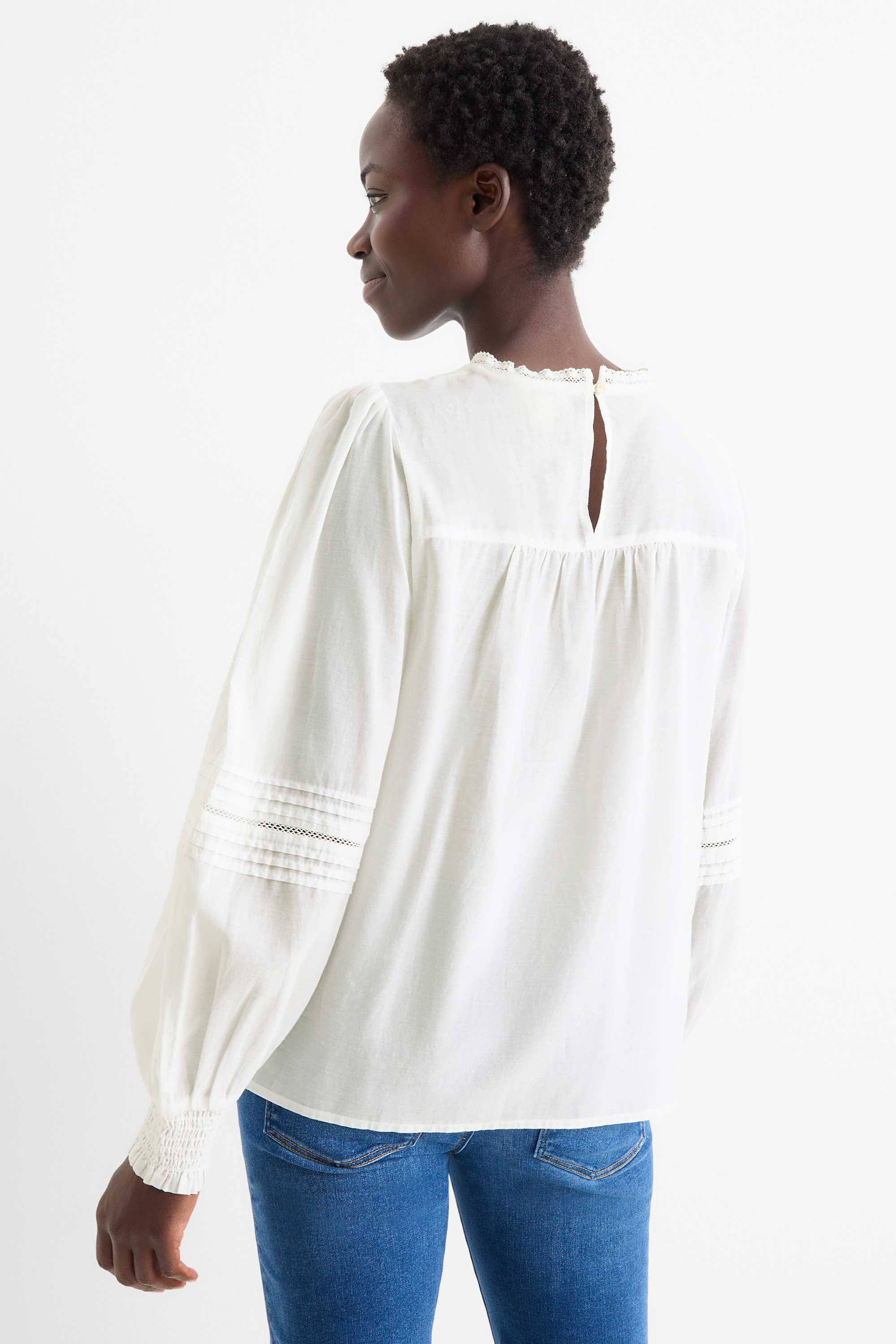 Blouse - broderie anglaise white