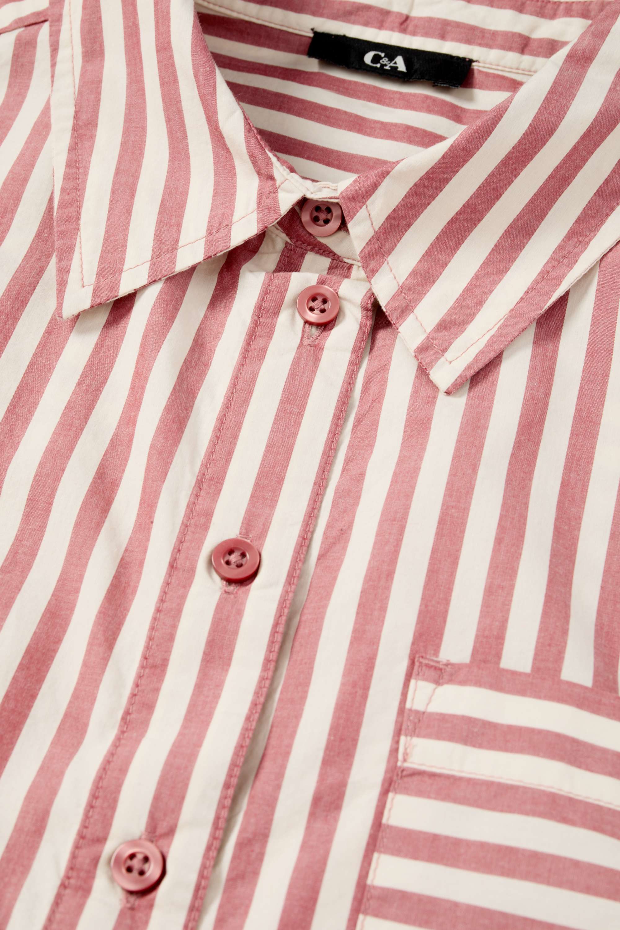Blouse - striped dark rose