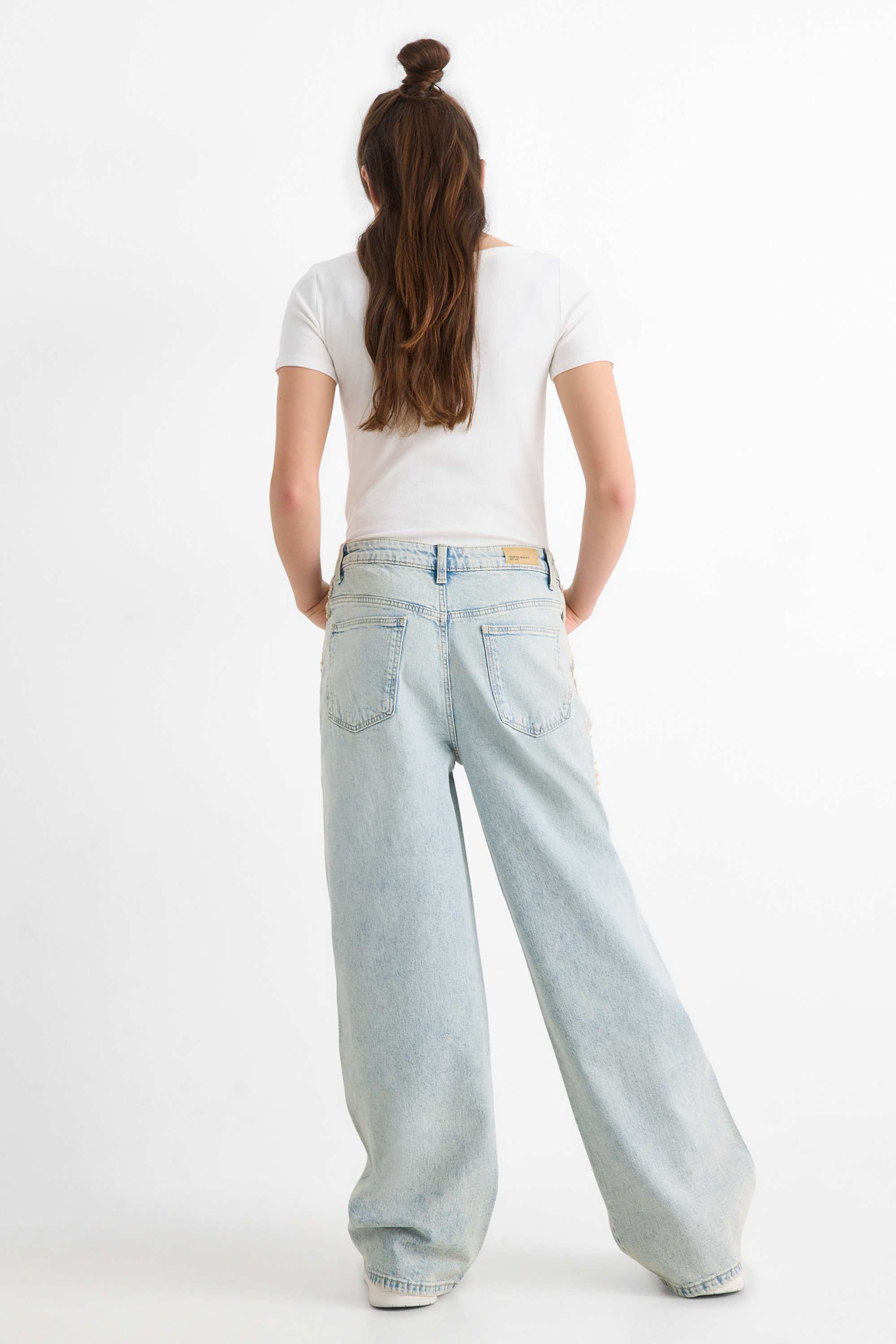 Wide leg jeans denim-light gray