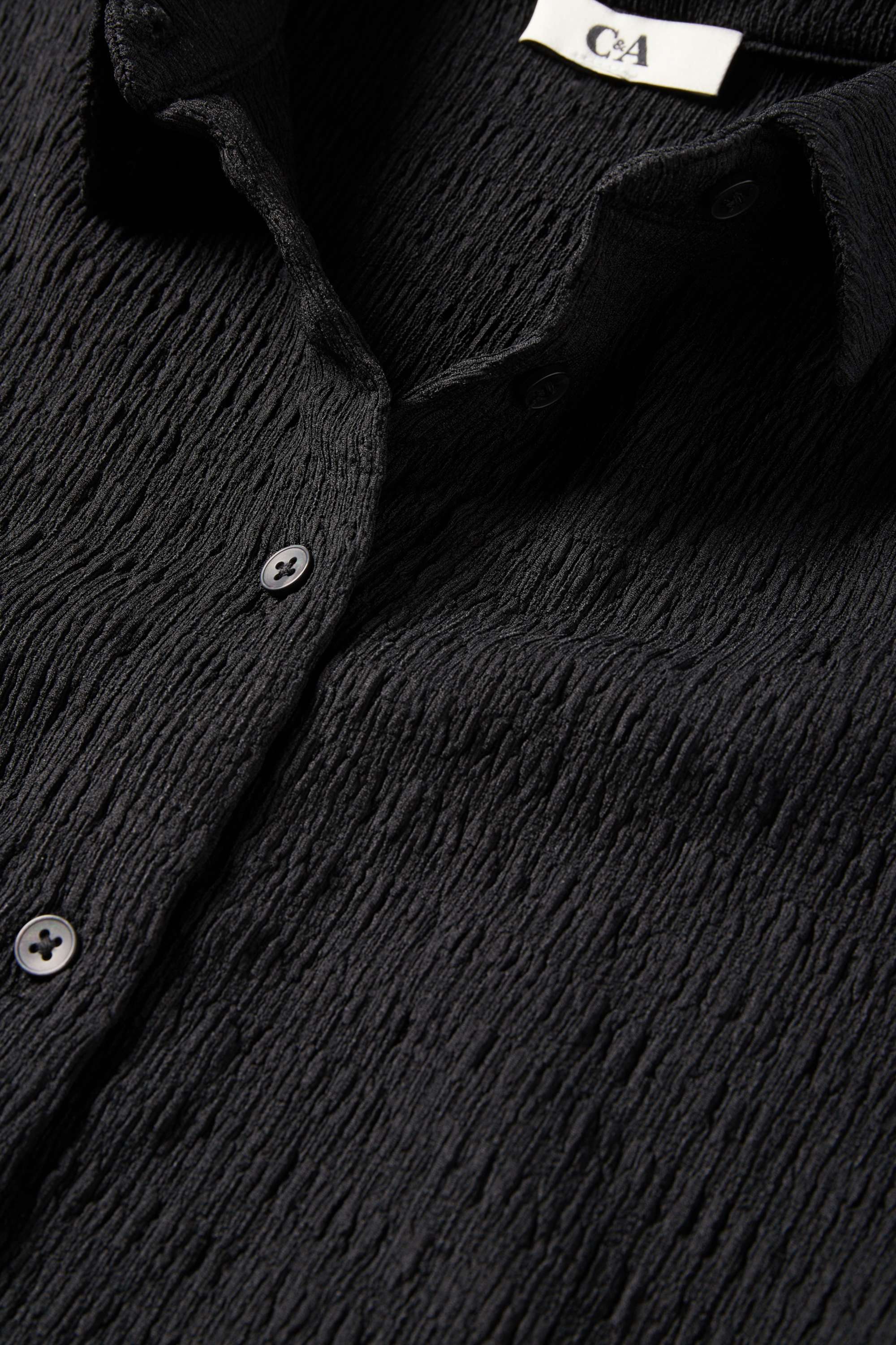 Shirt blouse - smocked black