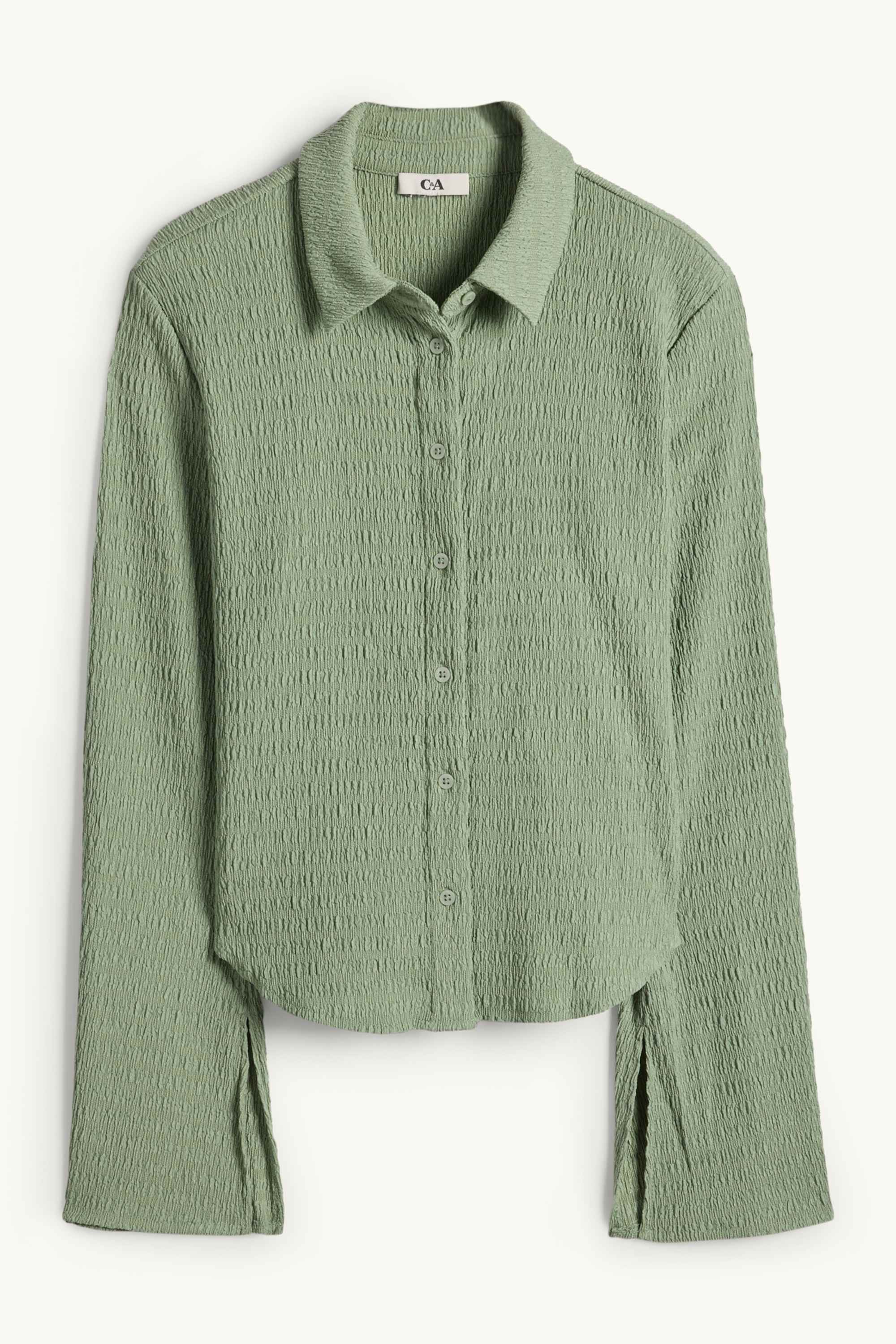 Shirt blouse - smocked light green