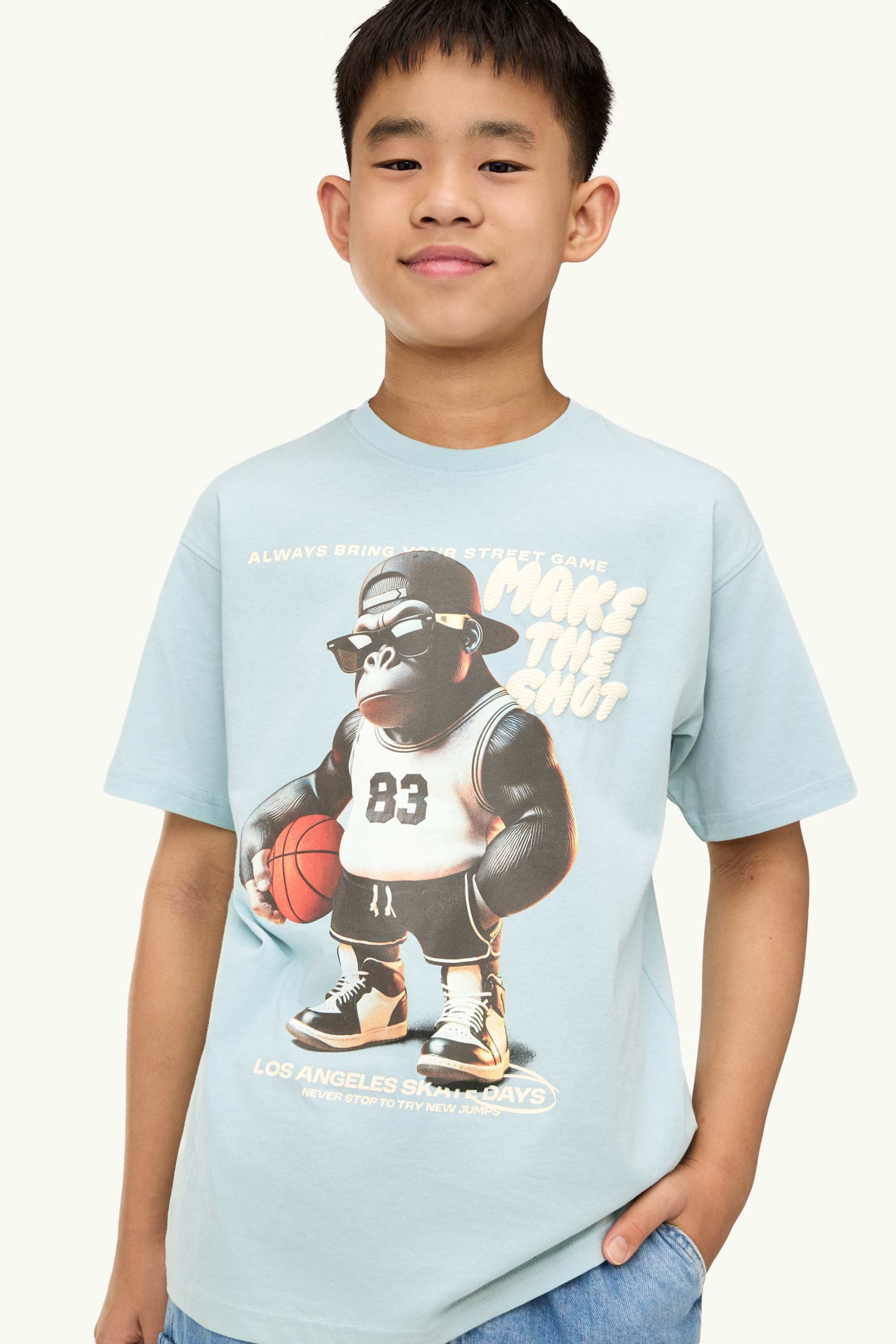 Multipack of 2 - basketball and gorilla - short sleeve T-shirt beige