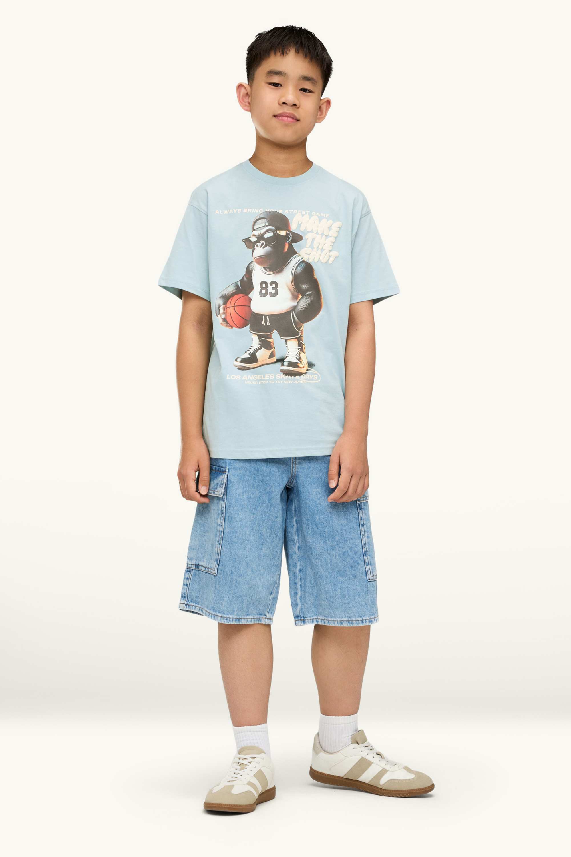 Multipack of 2 - basketball and gorilla - short sleeve T-shirt beige