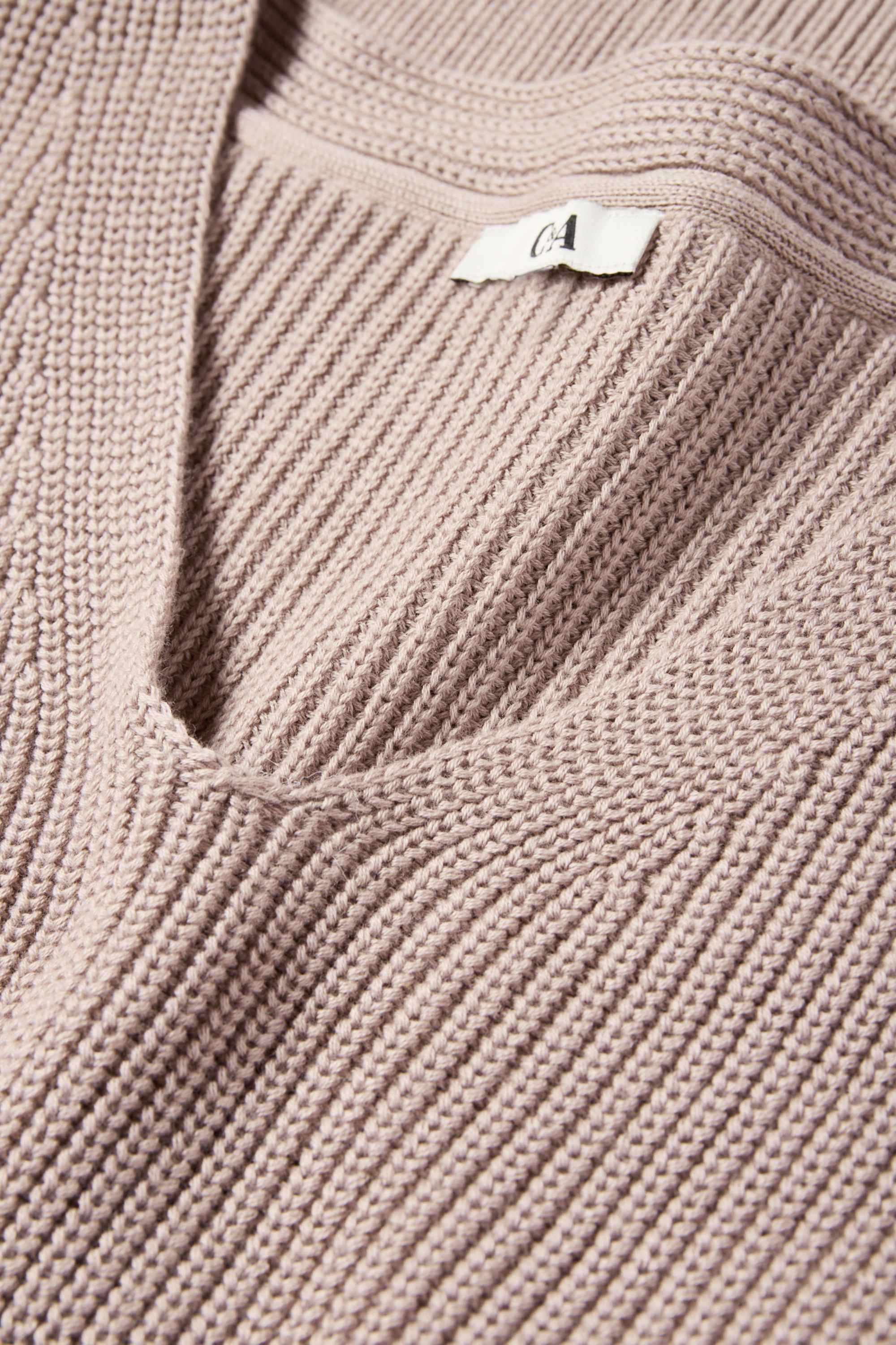 Knitted jumper - short sleeve light brown
