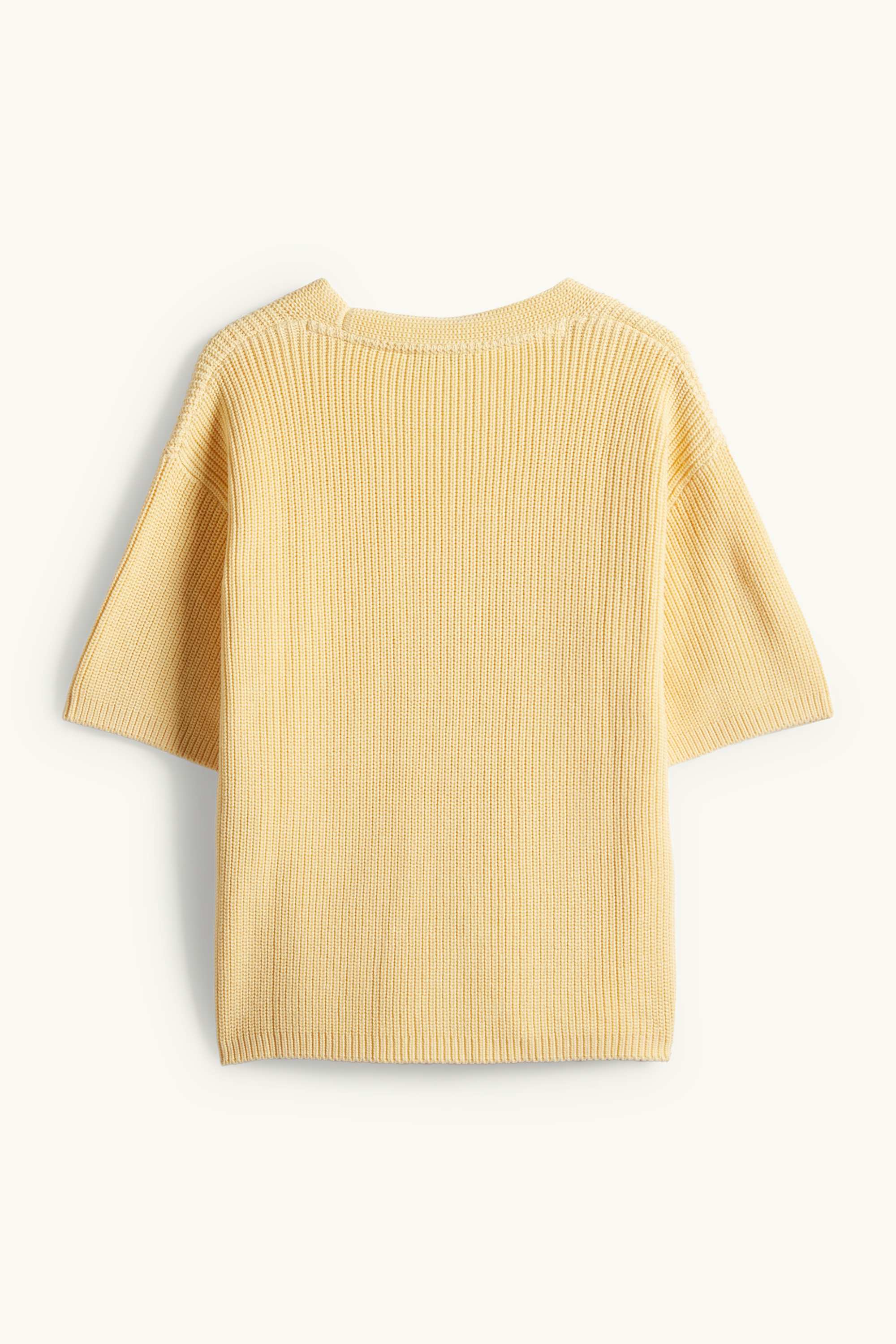 Knitted jumper - short sleeve yellow