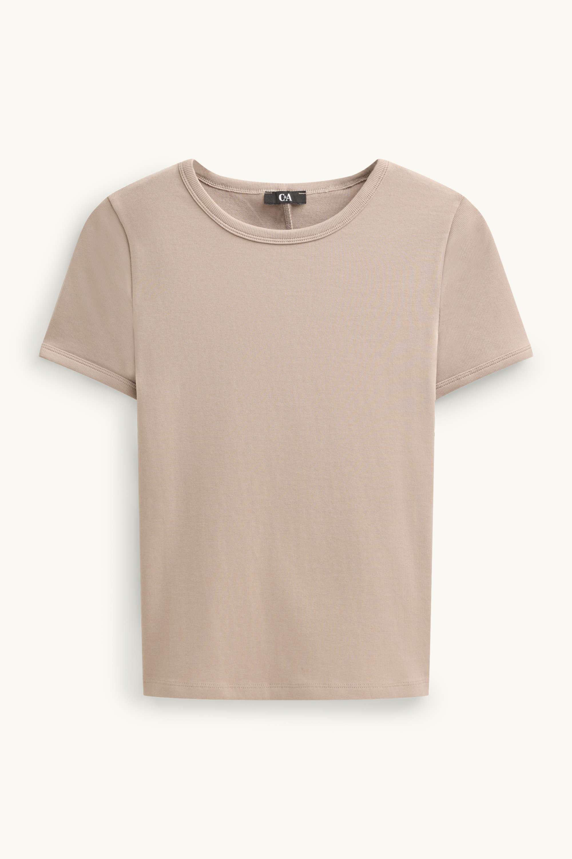 T-shirt - slim fit light brown