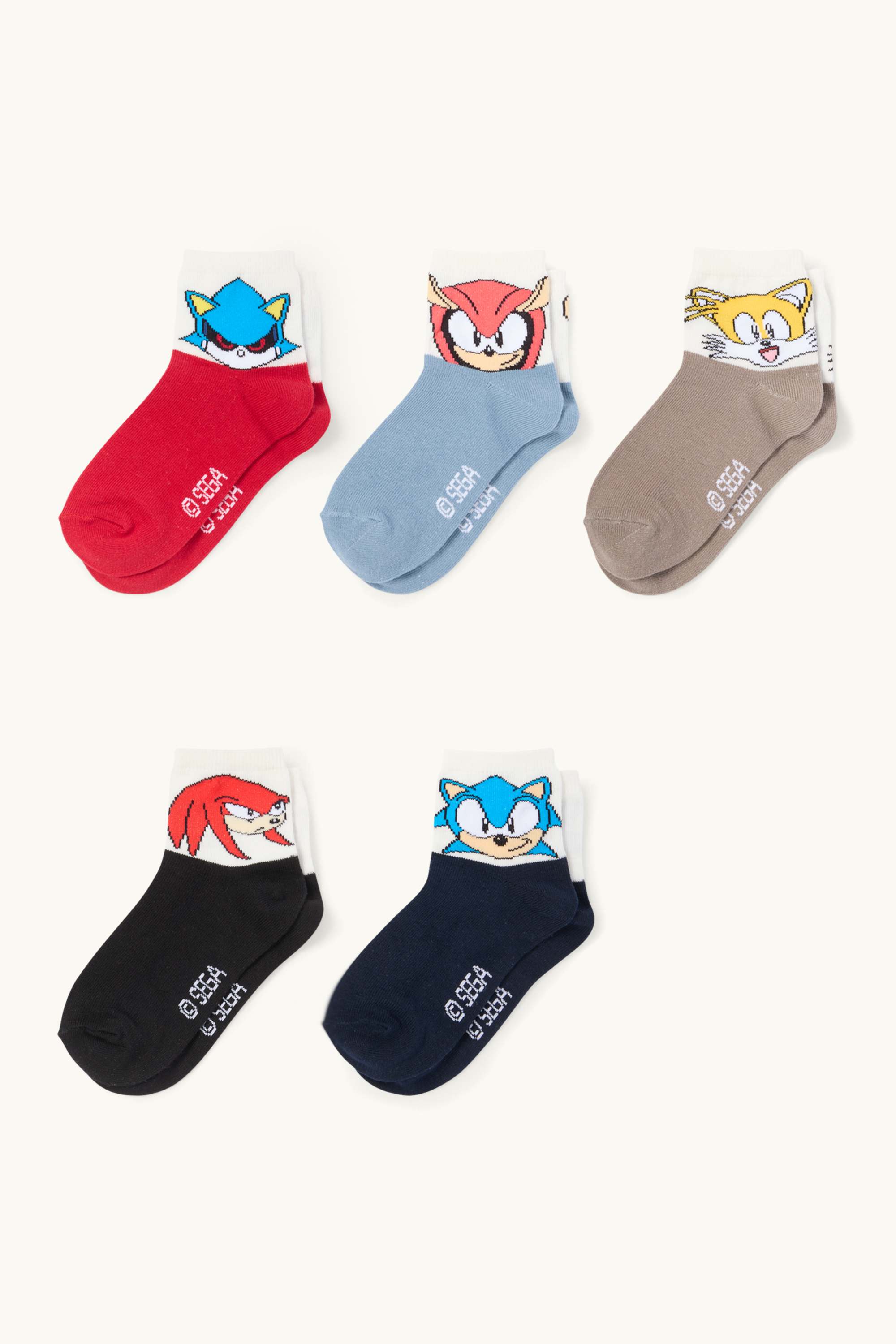 Multipack of 5 - Sonic - socks with motif multicoloured