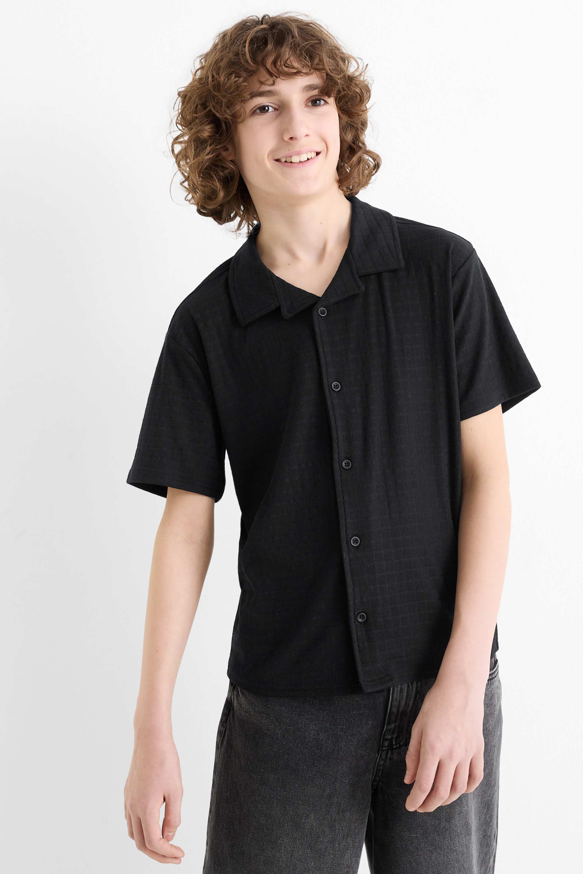 Shirt - textured black