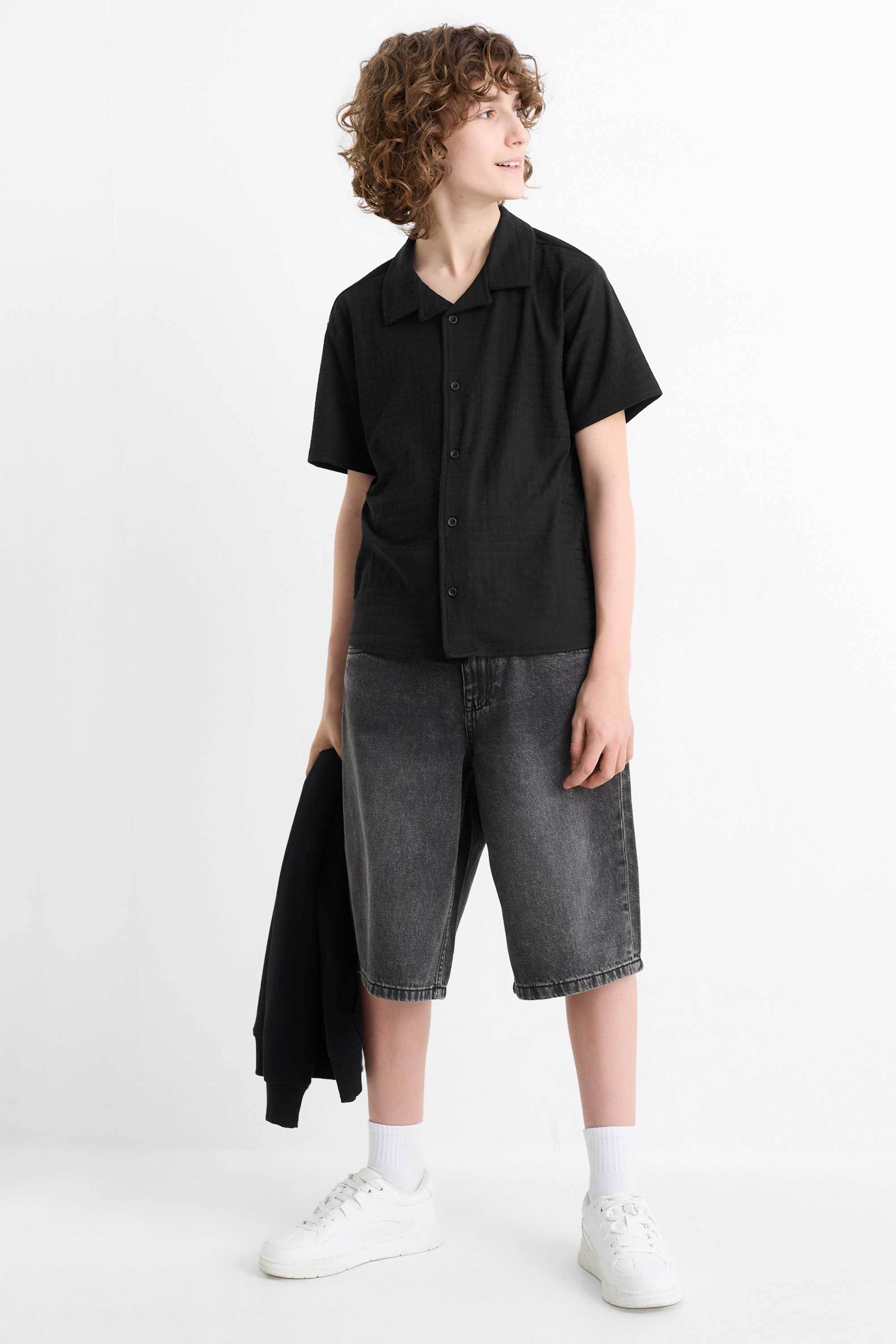 Shirt - textured black