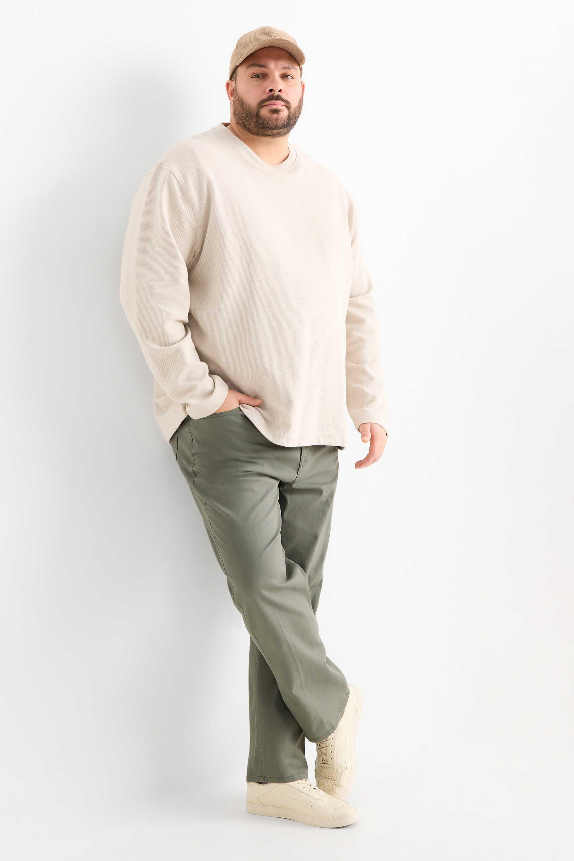 Trousers - regular fit dark green