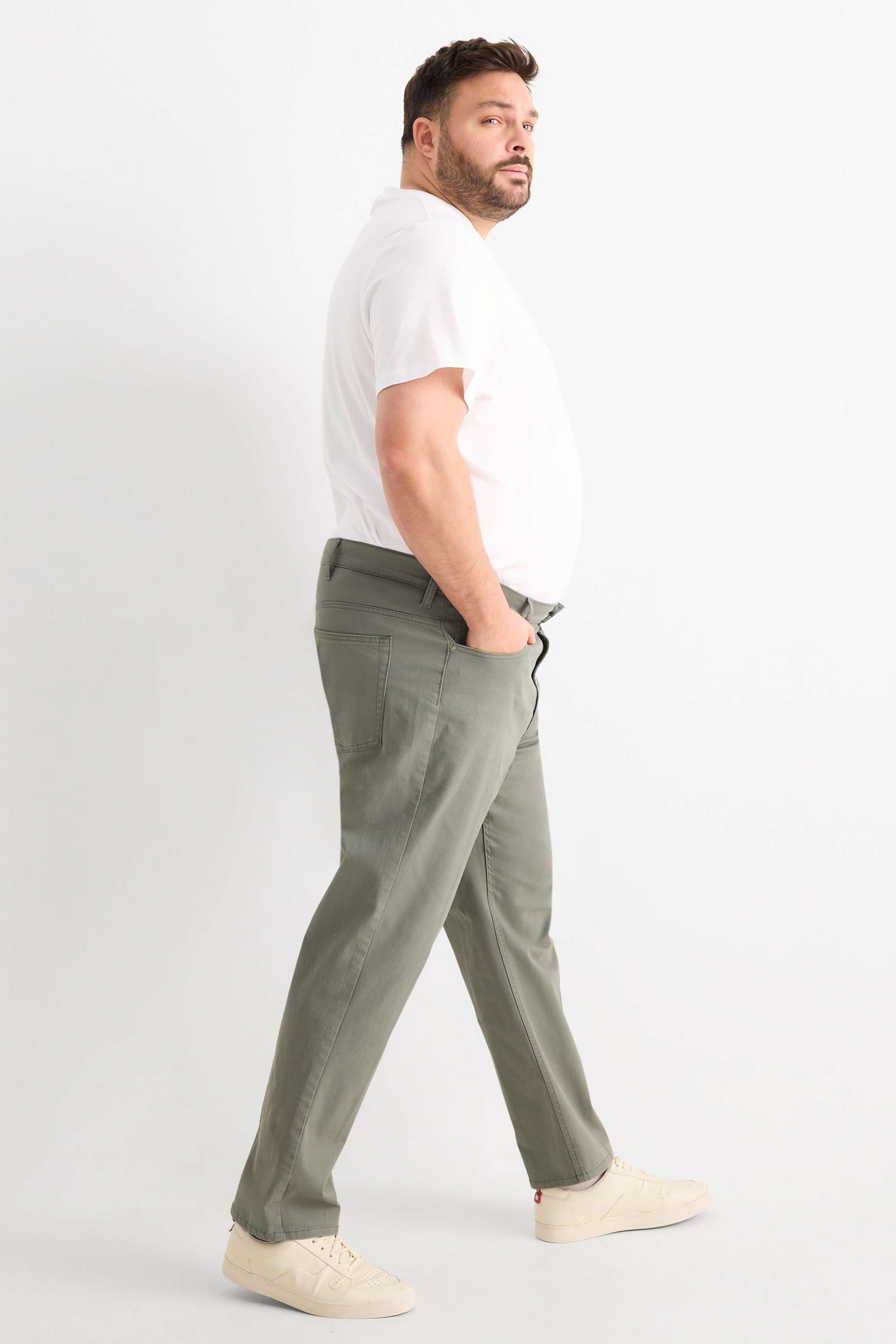 Trousers - regular fit dark green
