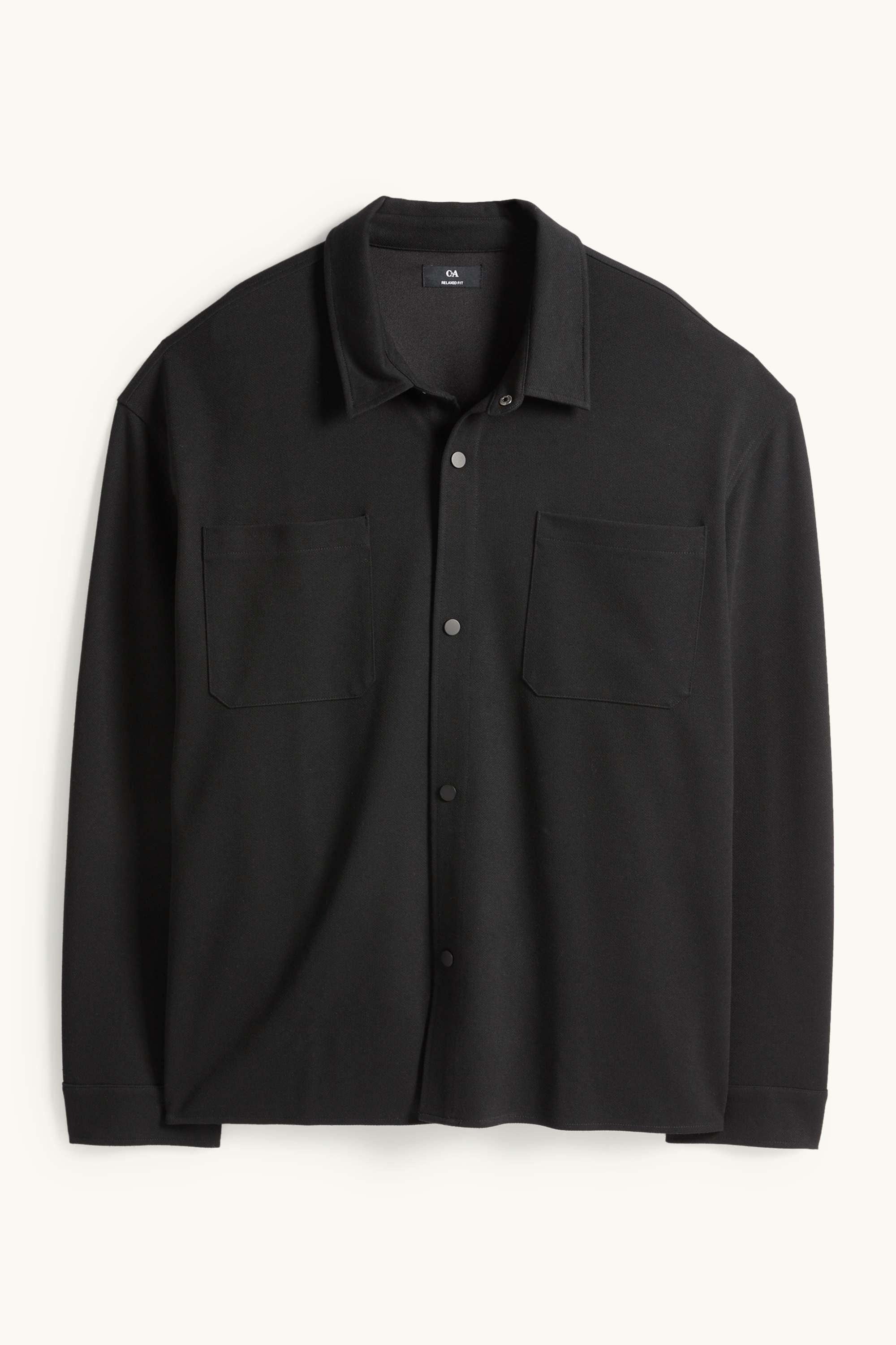 Shirt jacket - relaxed fit - kent collar black