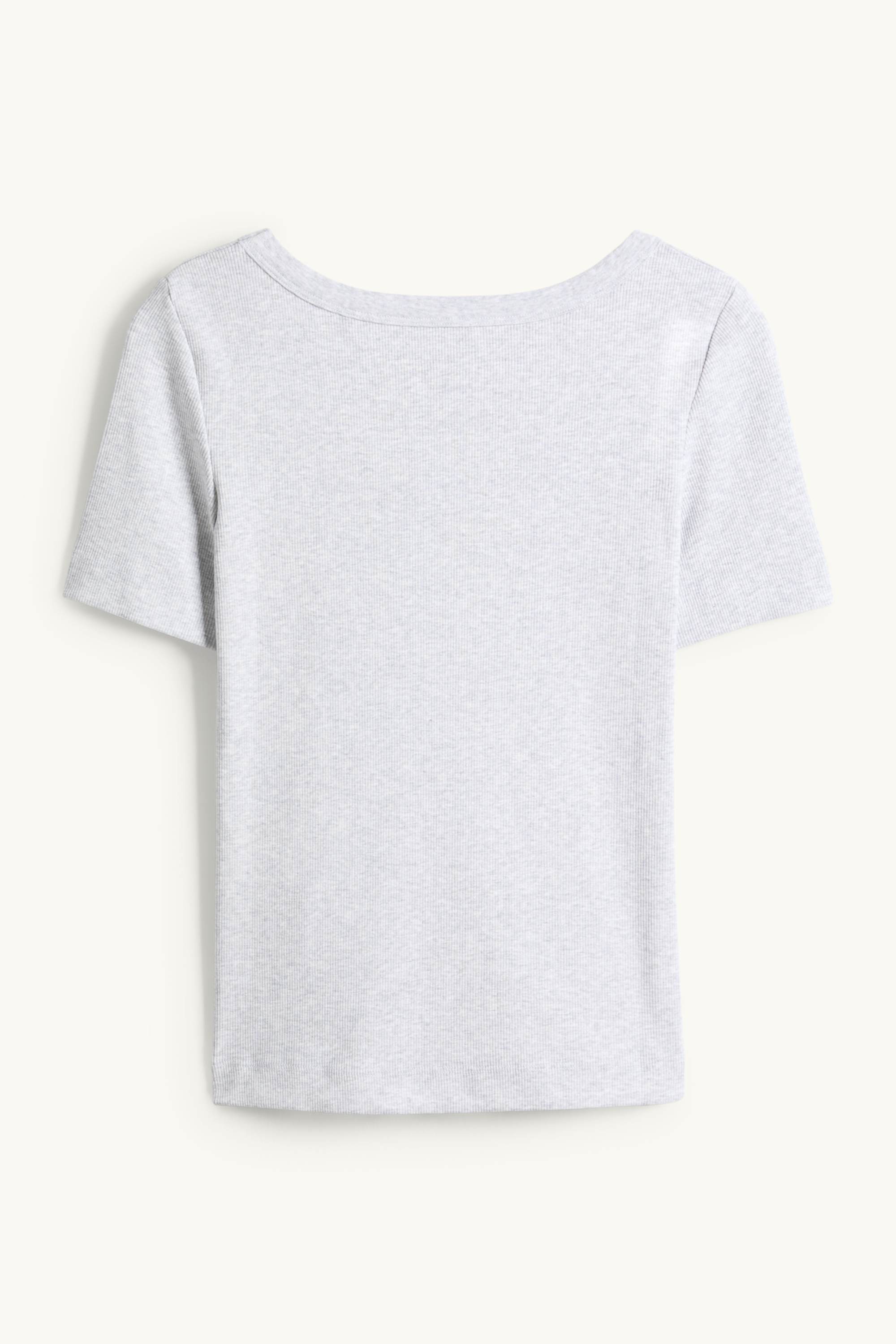 T-shirt - regular fit - ribbed light gray