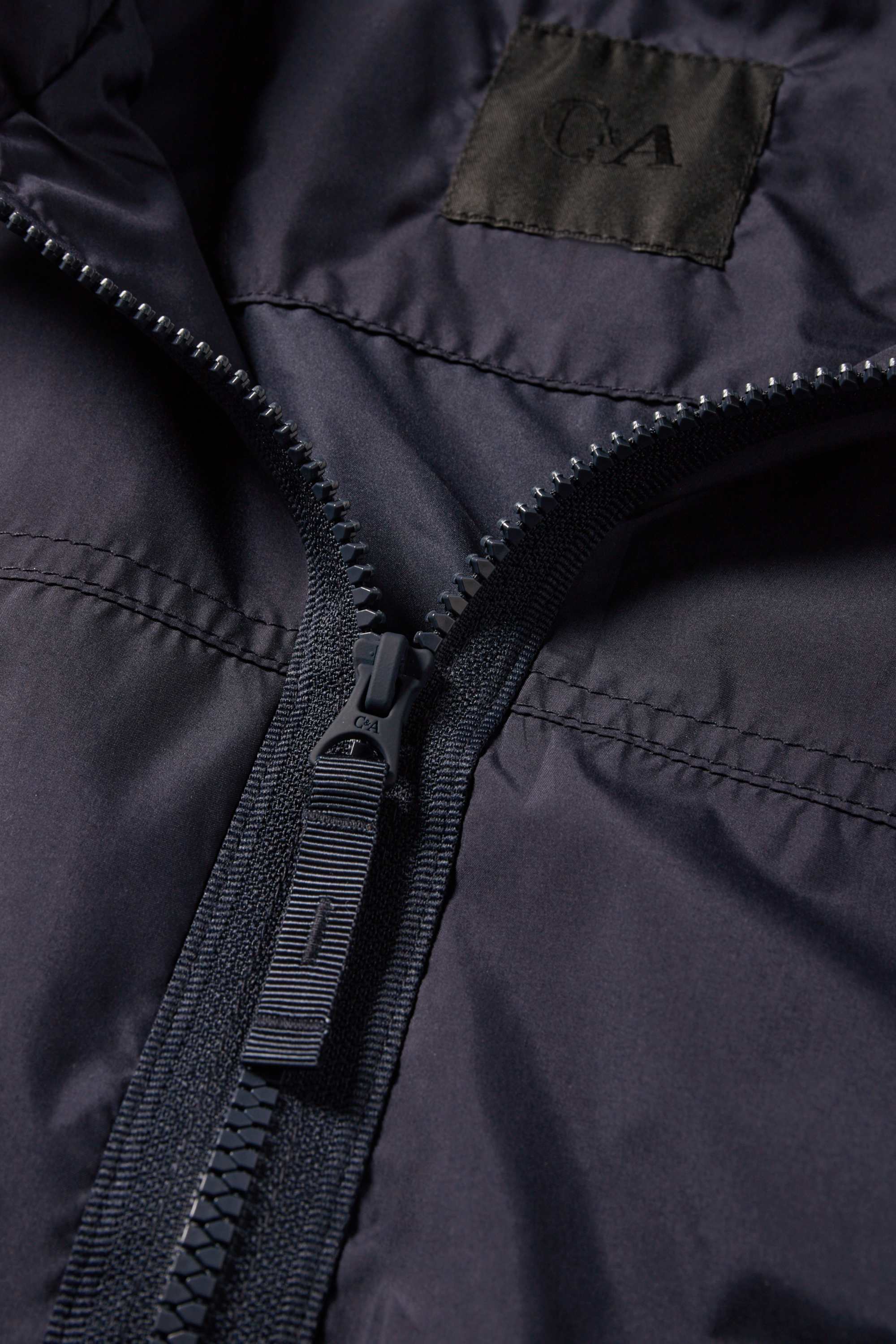 Bomber jacket with hood - water-repellent dark blue