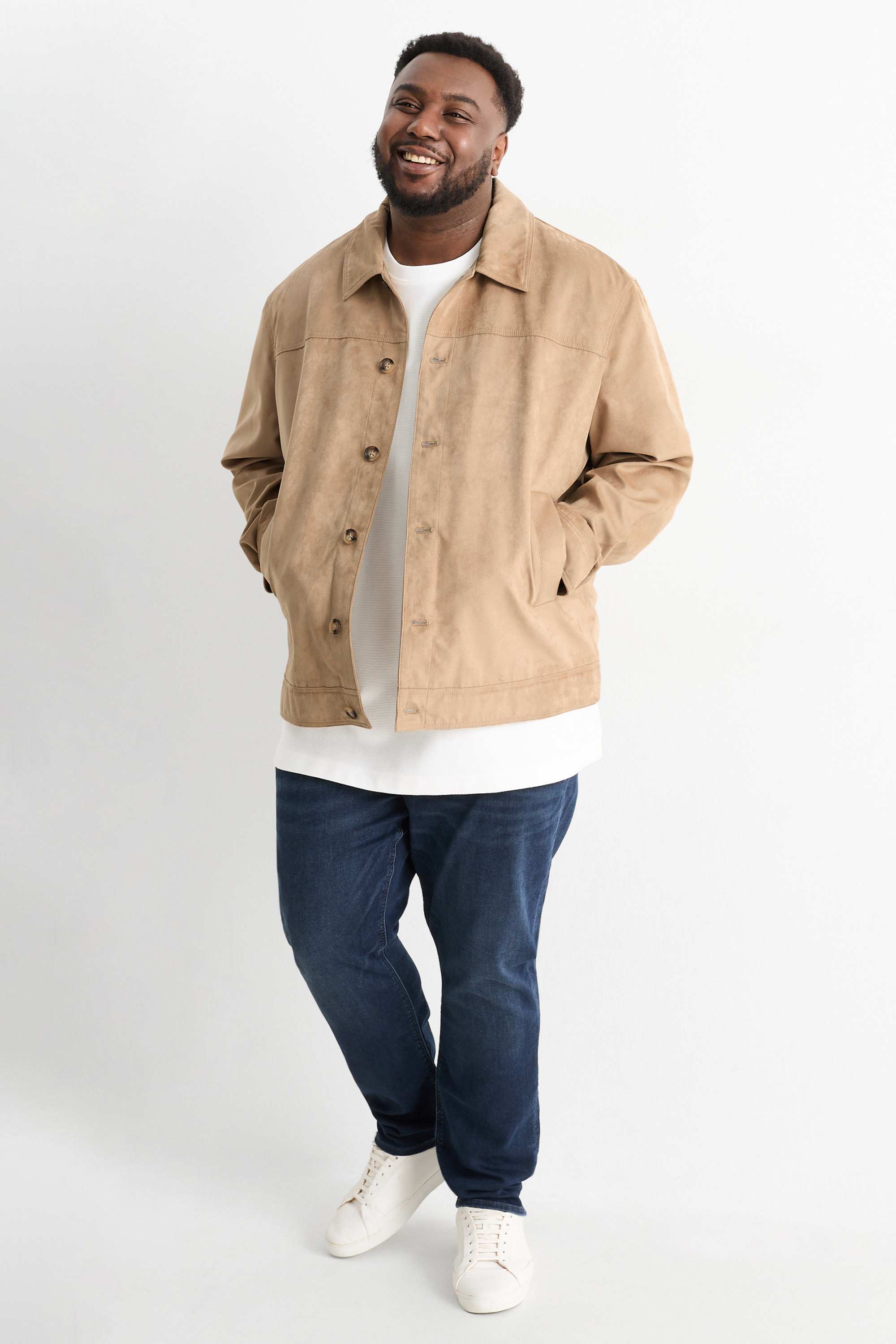 Jacket - faux suede light brown