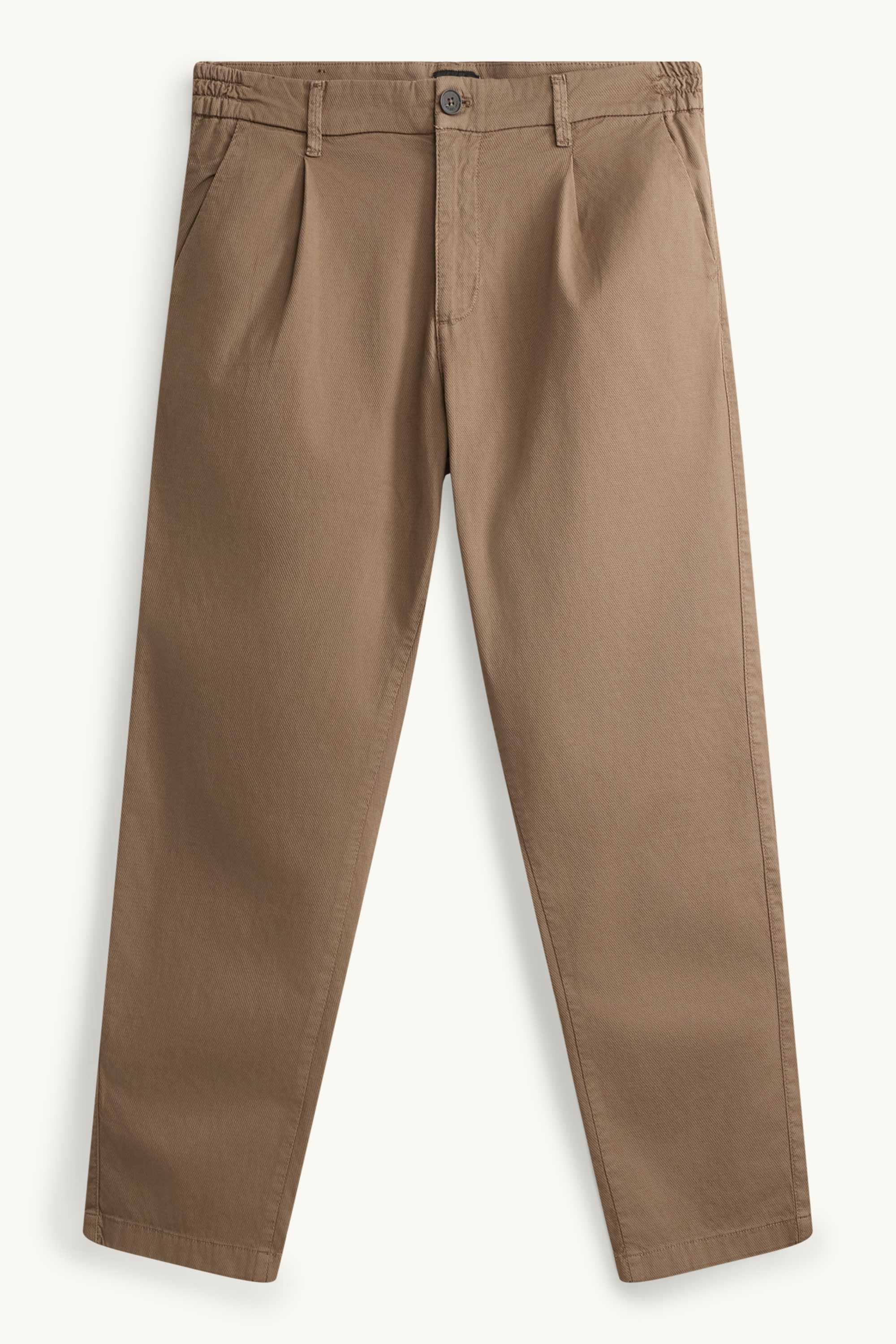 Chinos - tapered fit - textured light brown