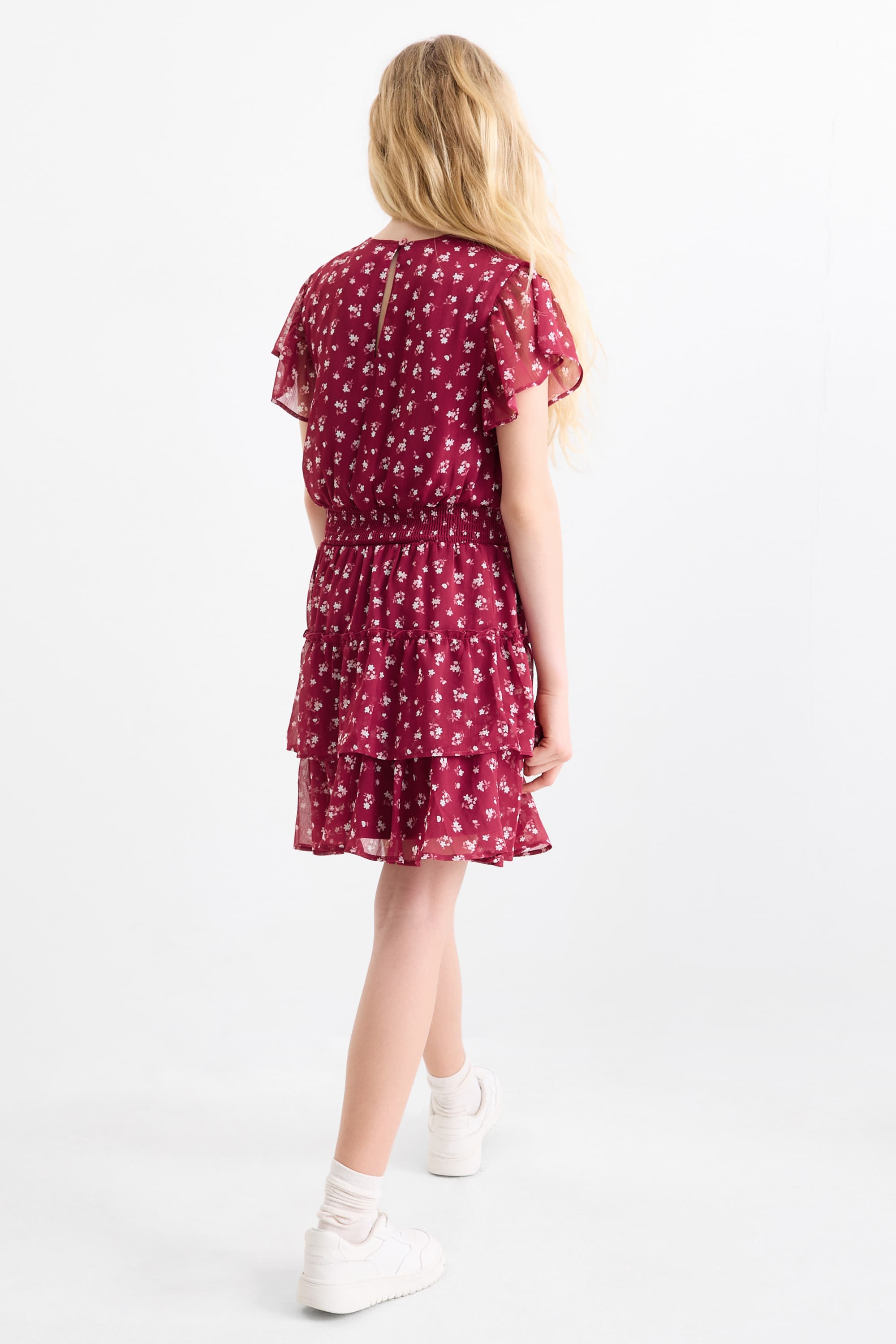 Dress - floral bordeaux