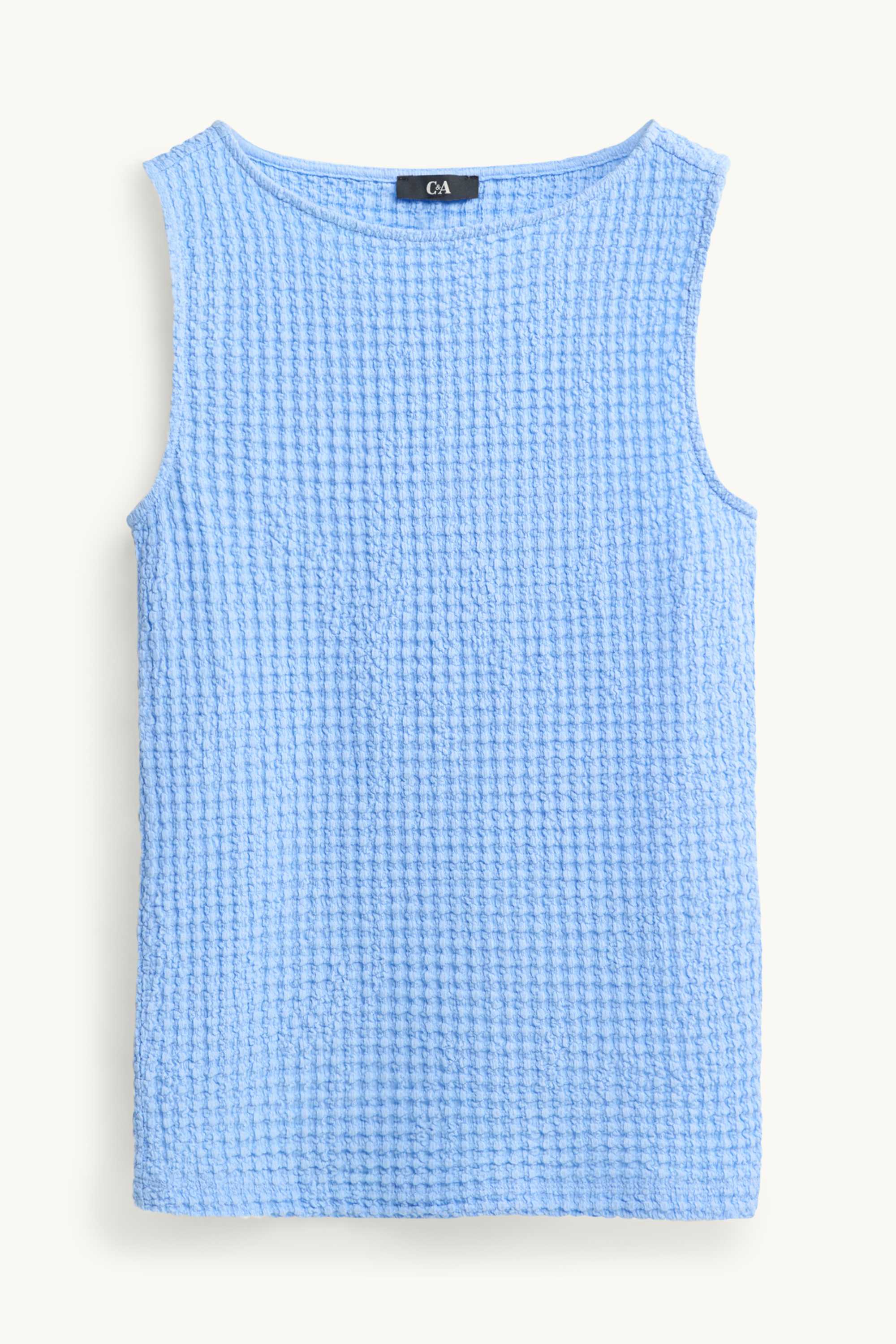 Top - textured blue