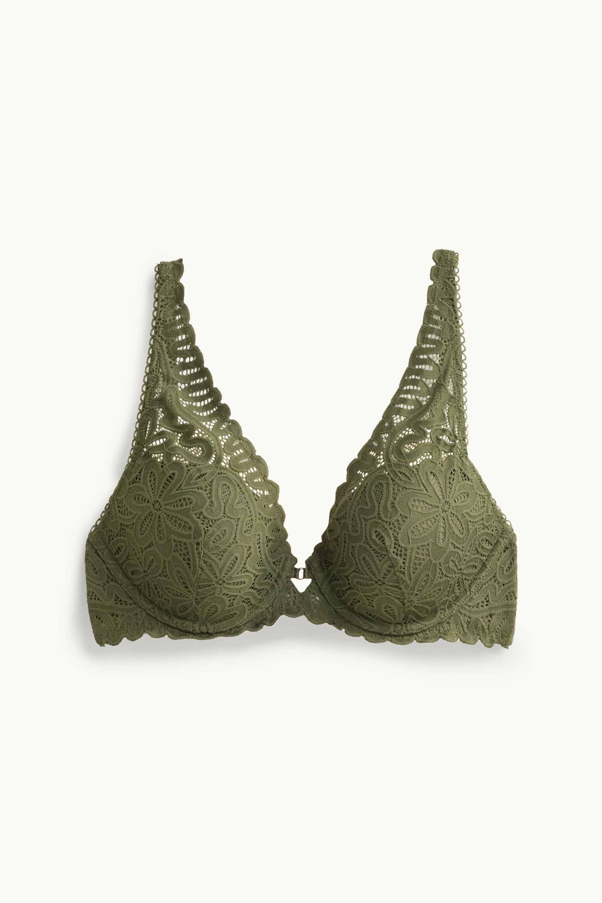 Underwire bra - PLUNGE - padded dark green