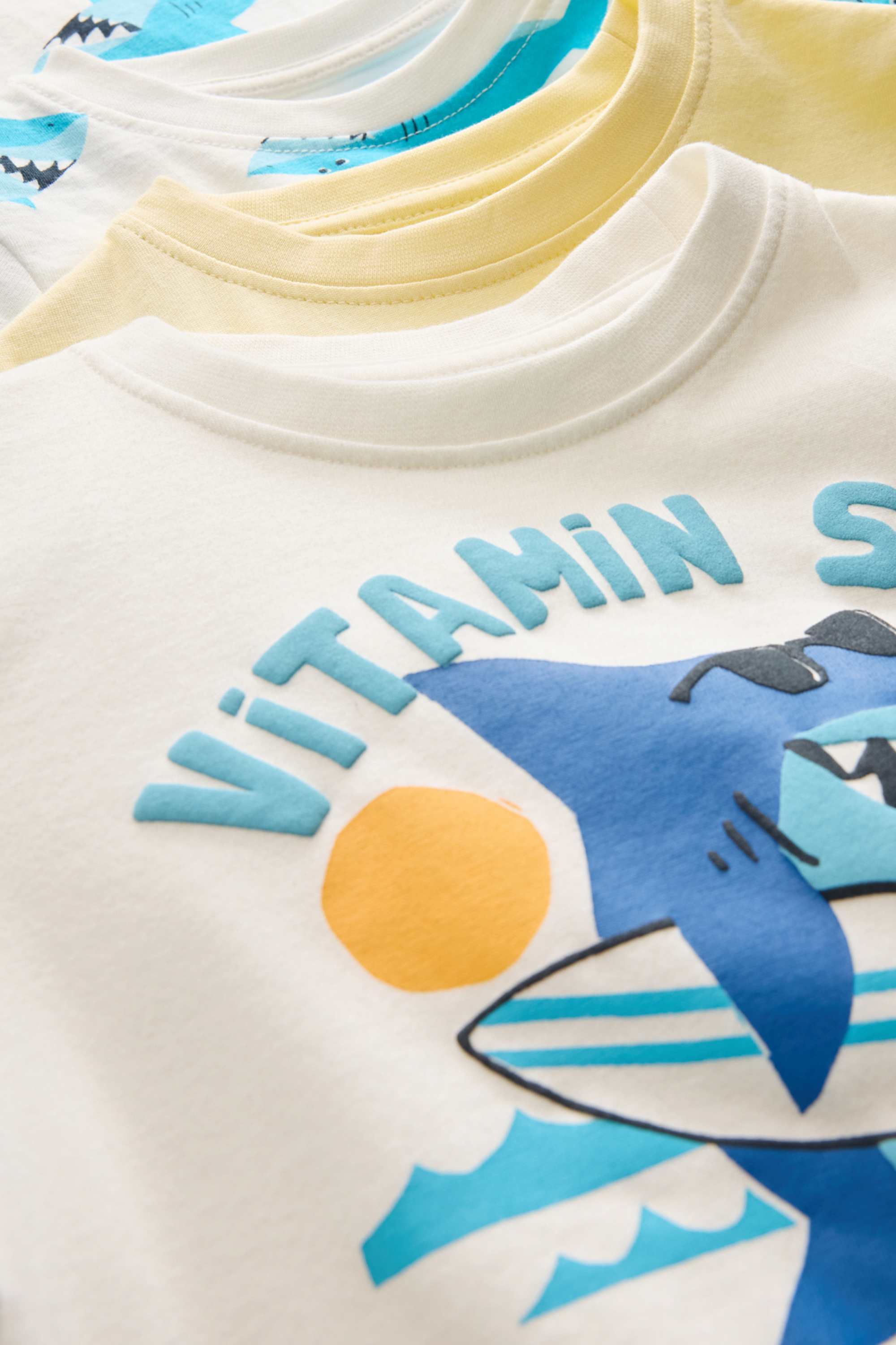Multipack of 3 - shark - short sleeve T-shirt white / yellow