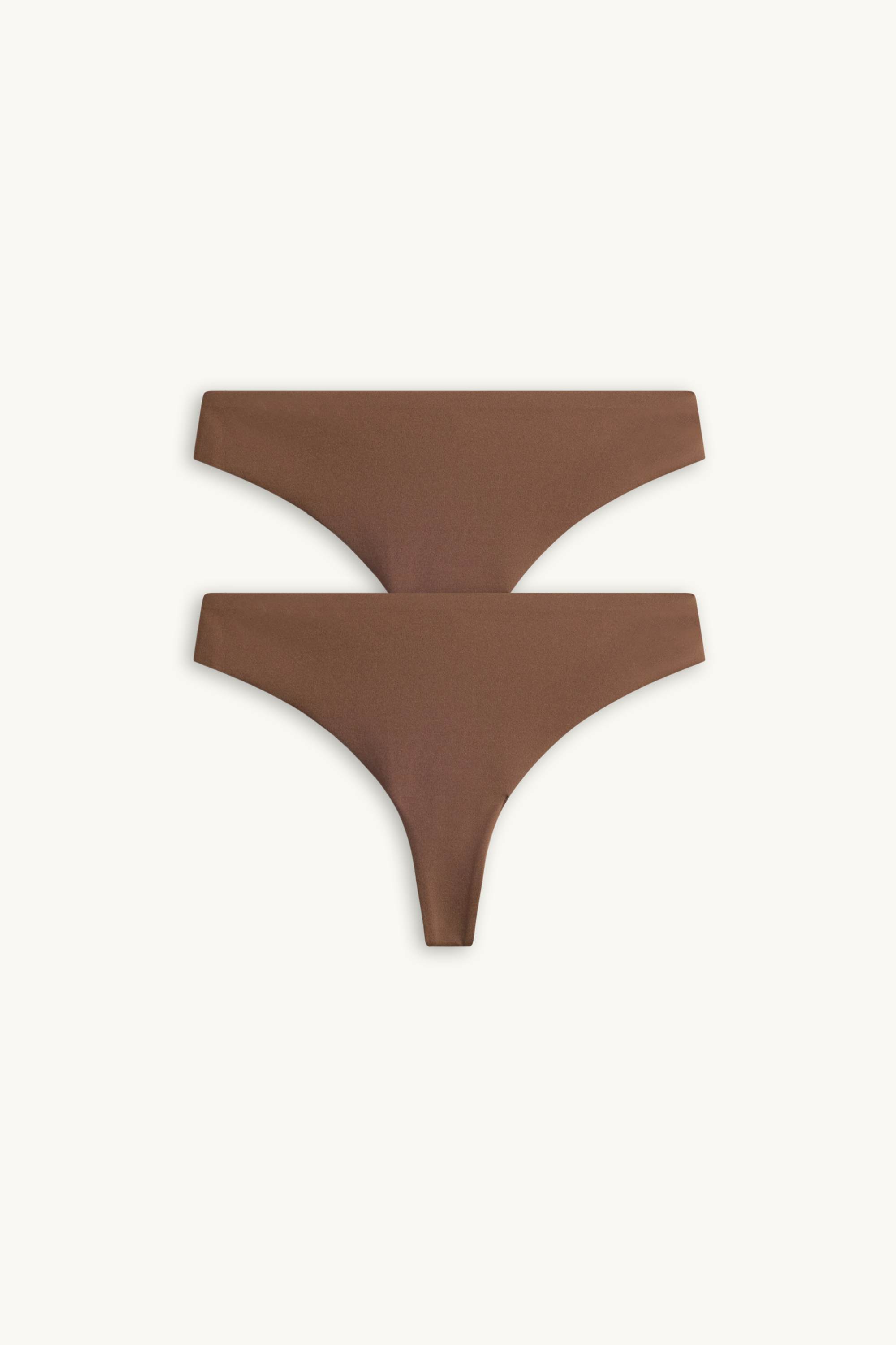 Multipack of 2 - no-VPL thong brown