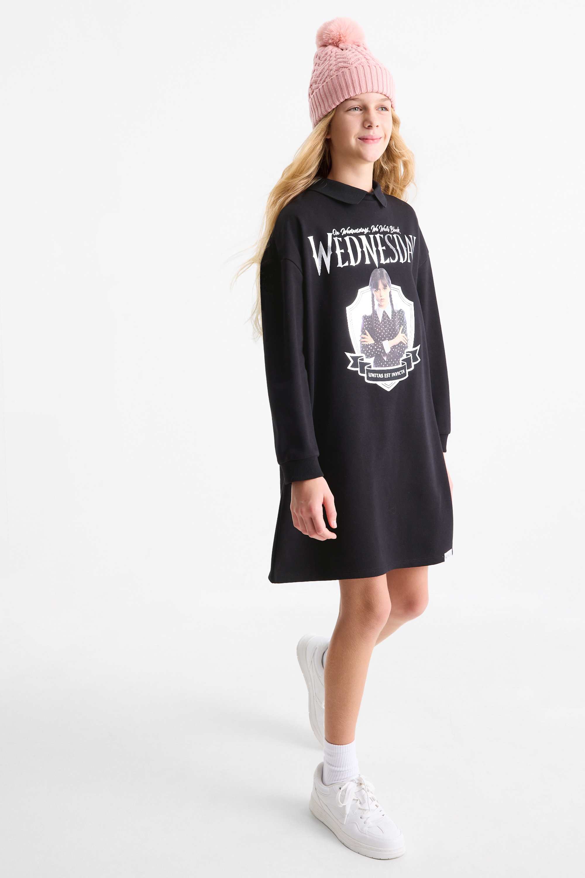 Wednesday - sweatshirt dress - shiny black