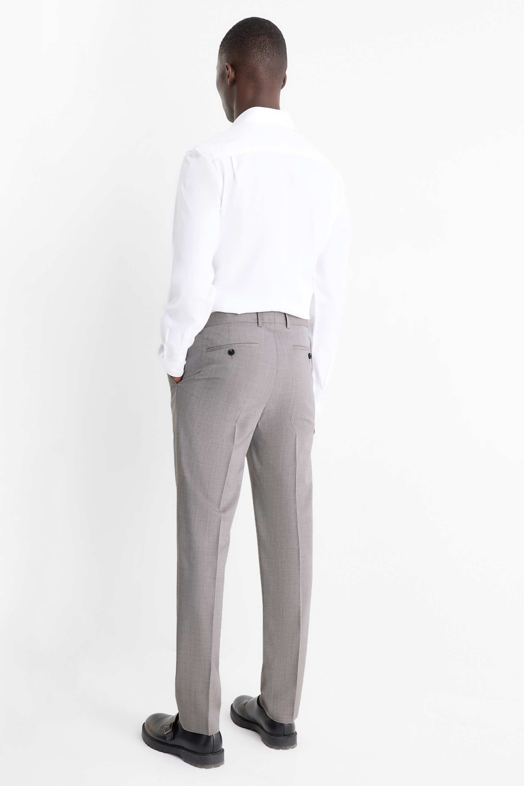 Mix & match wool trousers - regular fit light gray
