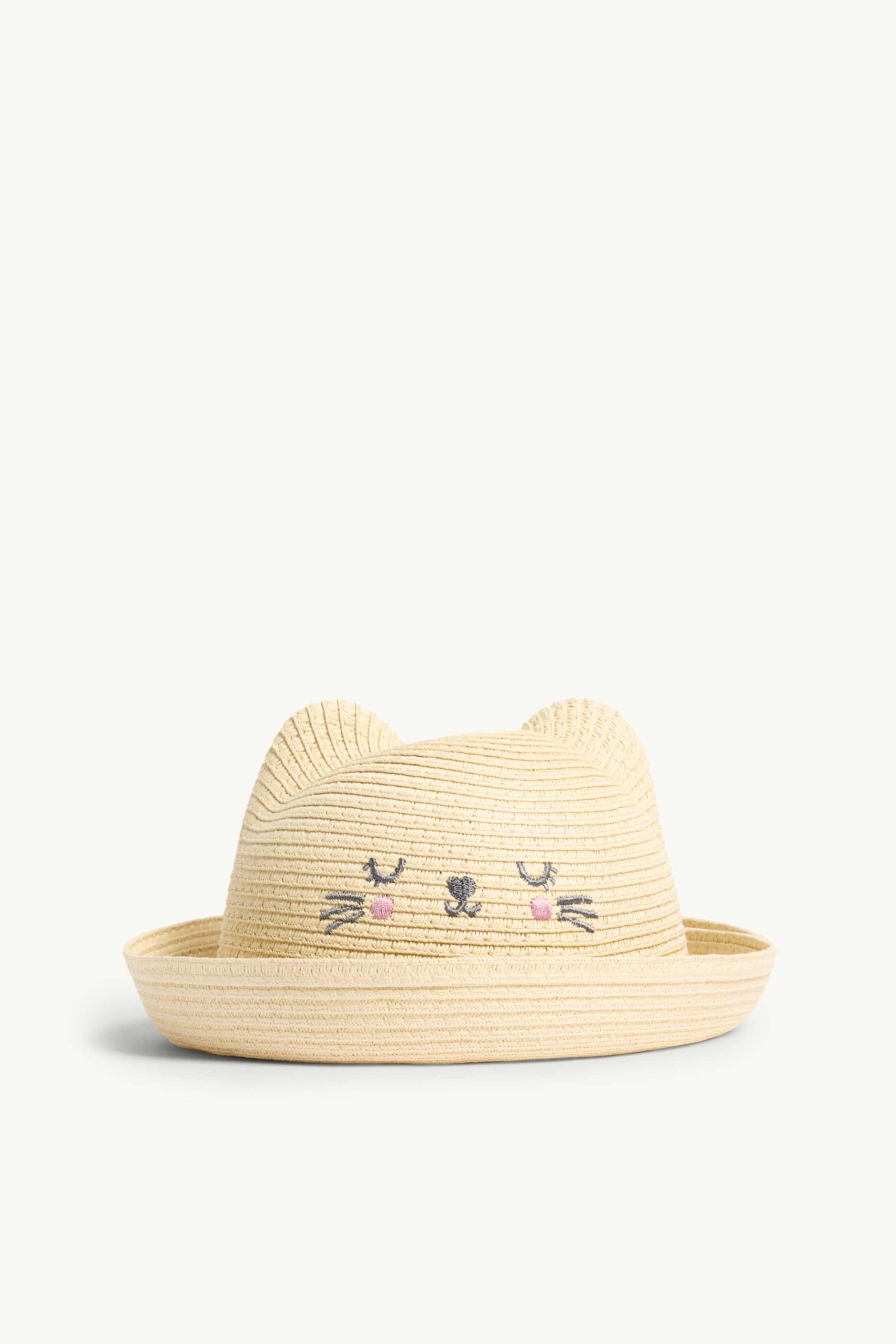Cat - straw hat beige