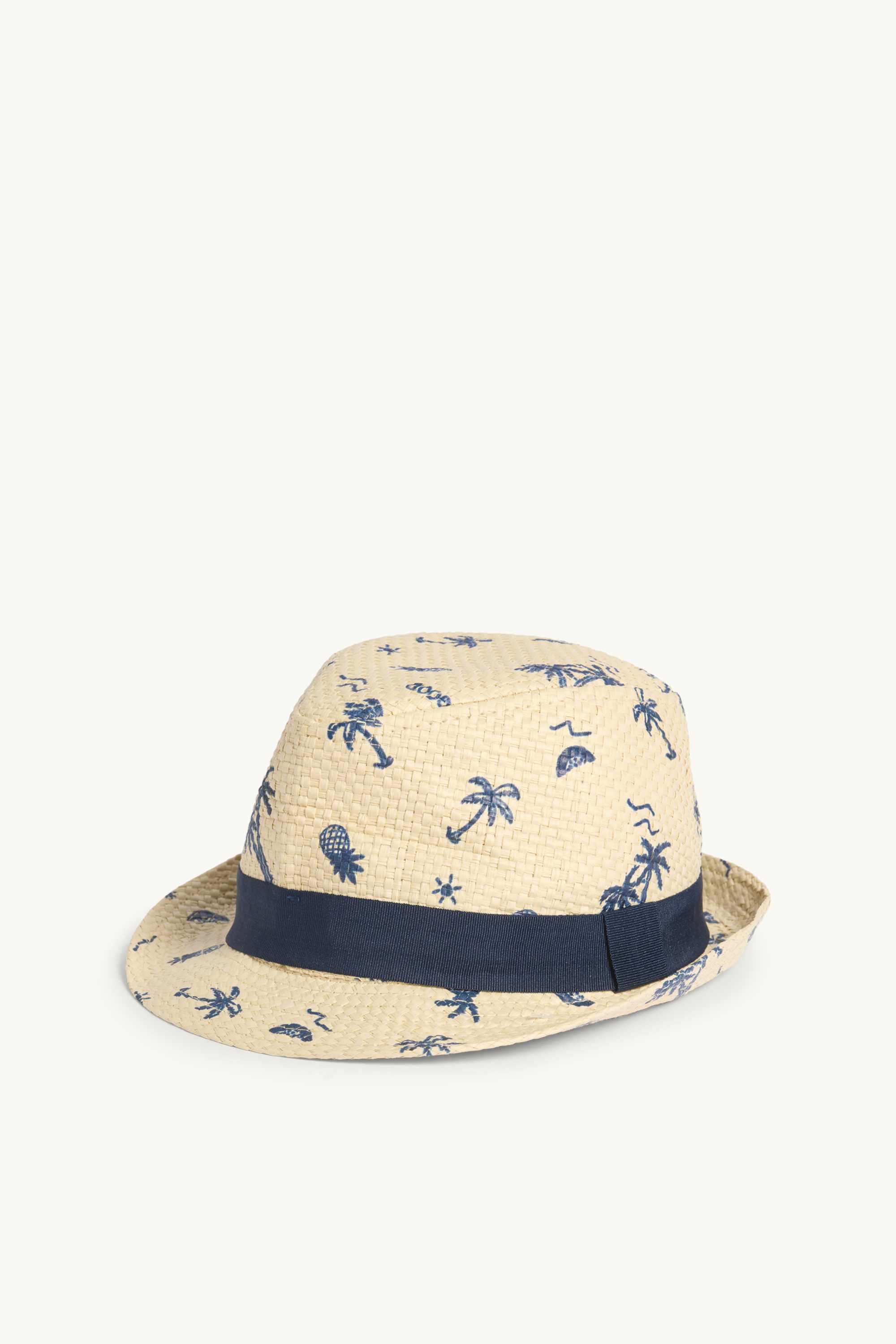 Palms and pineapples - straw hat beige