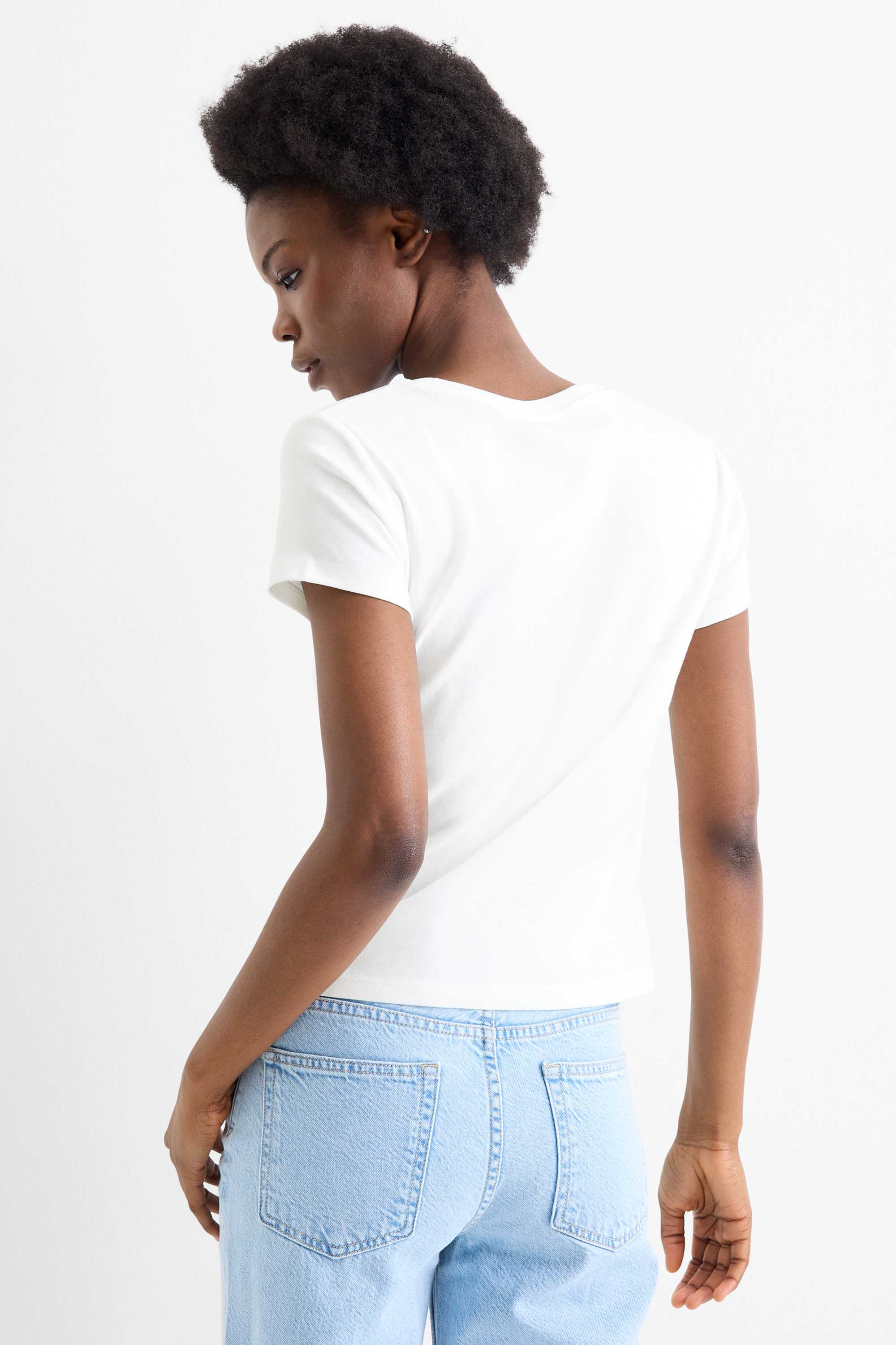 T-shirt - oversized - ribbed white