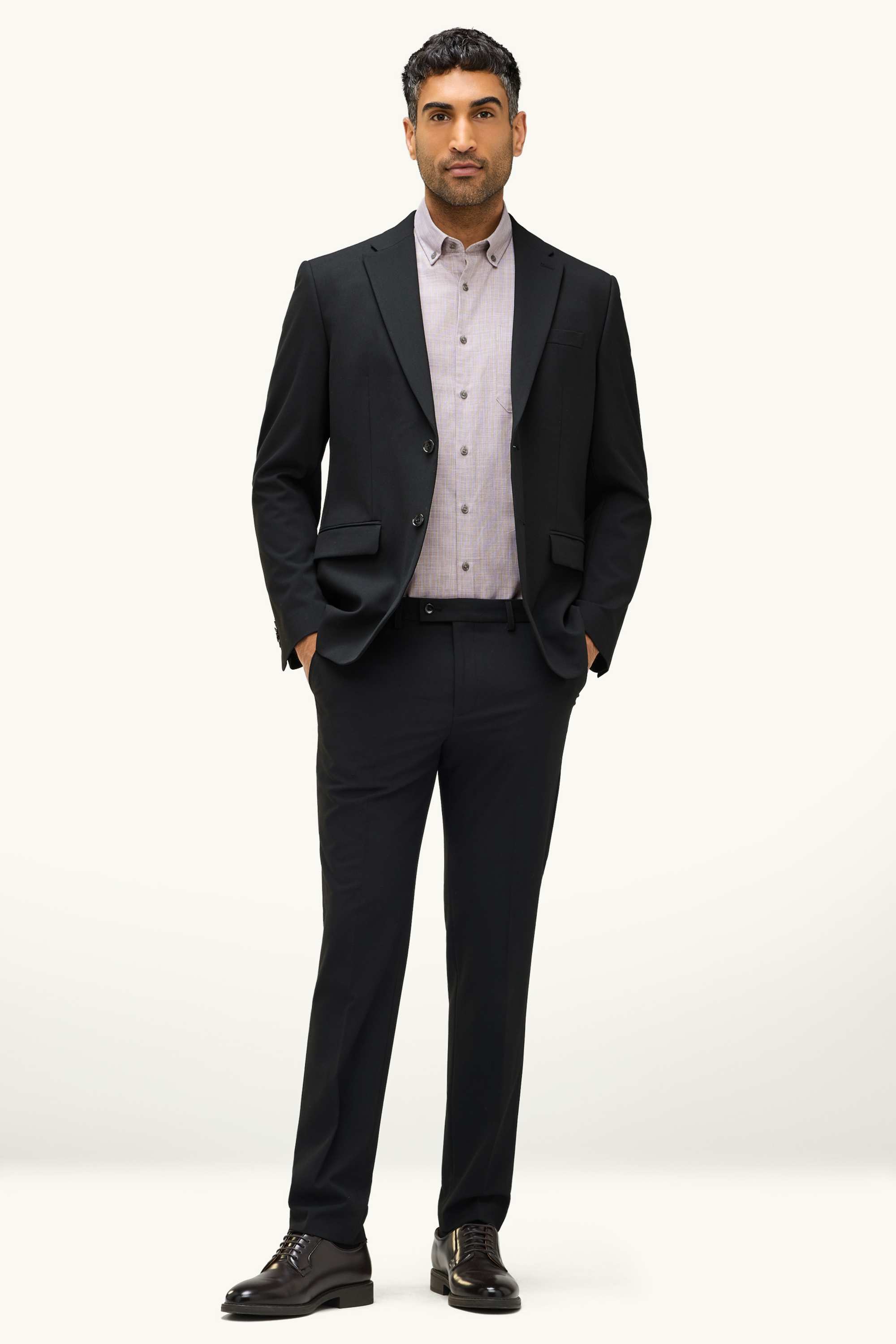 Business shirt - regular fit - button-down collar gray