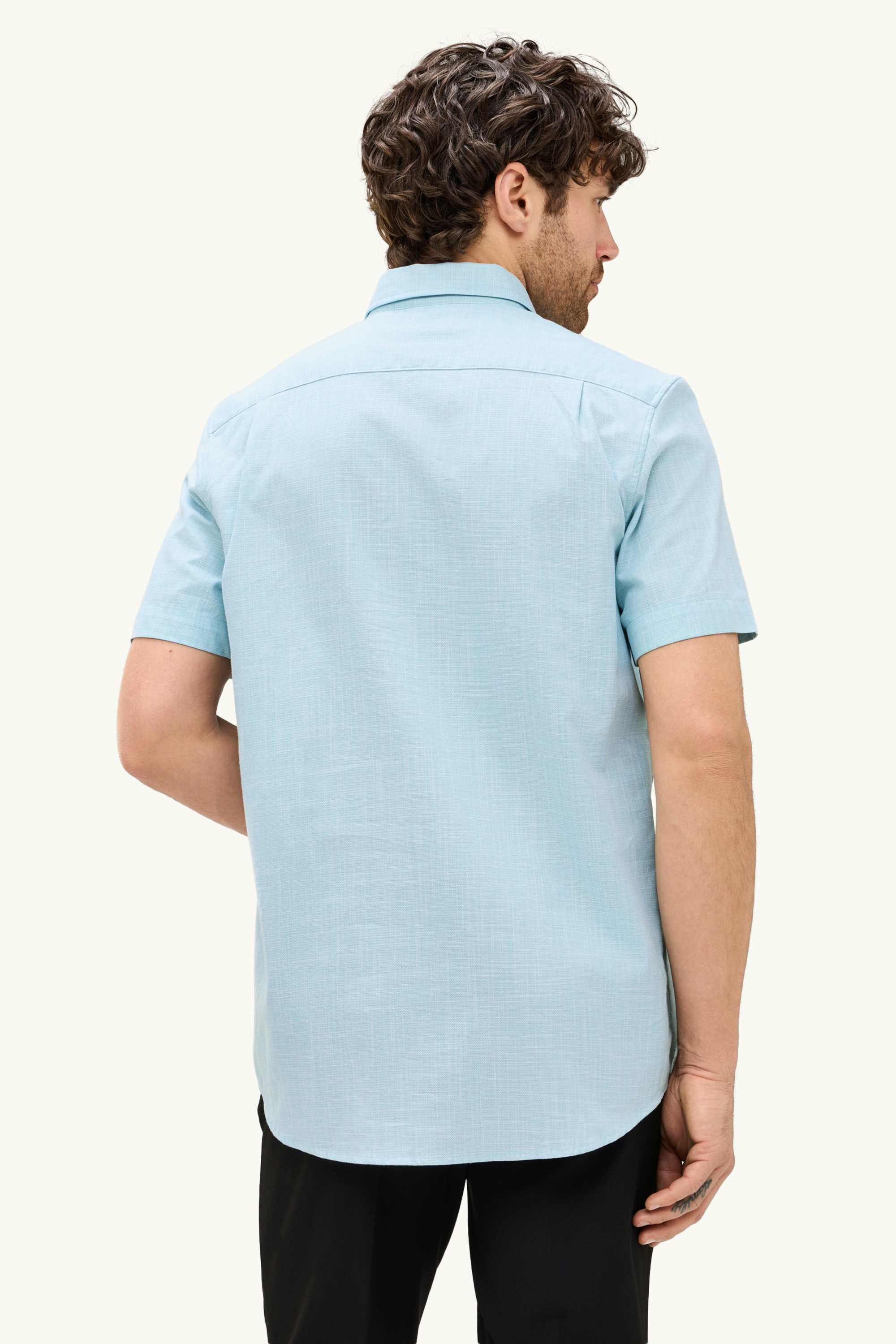 Business shirt - regular fit - button-down collar light blue