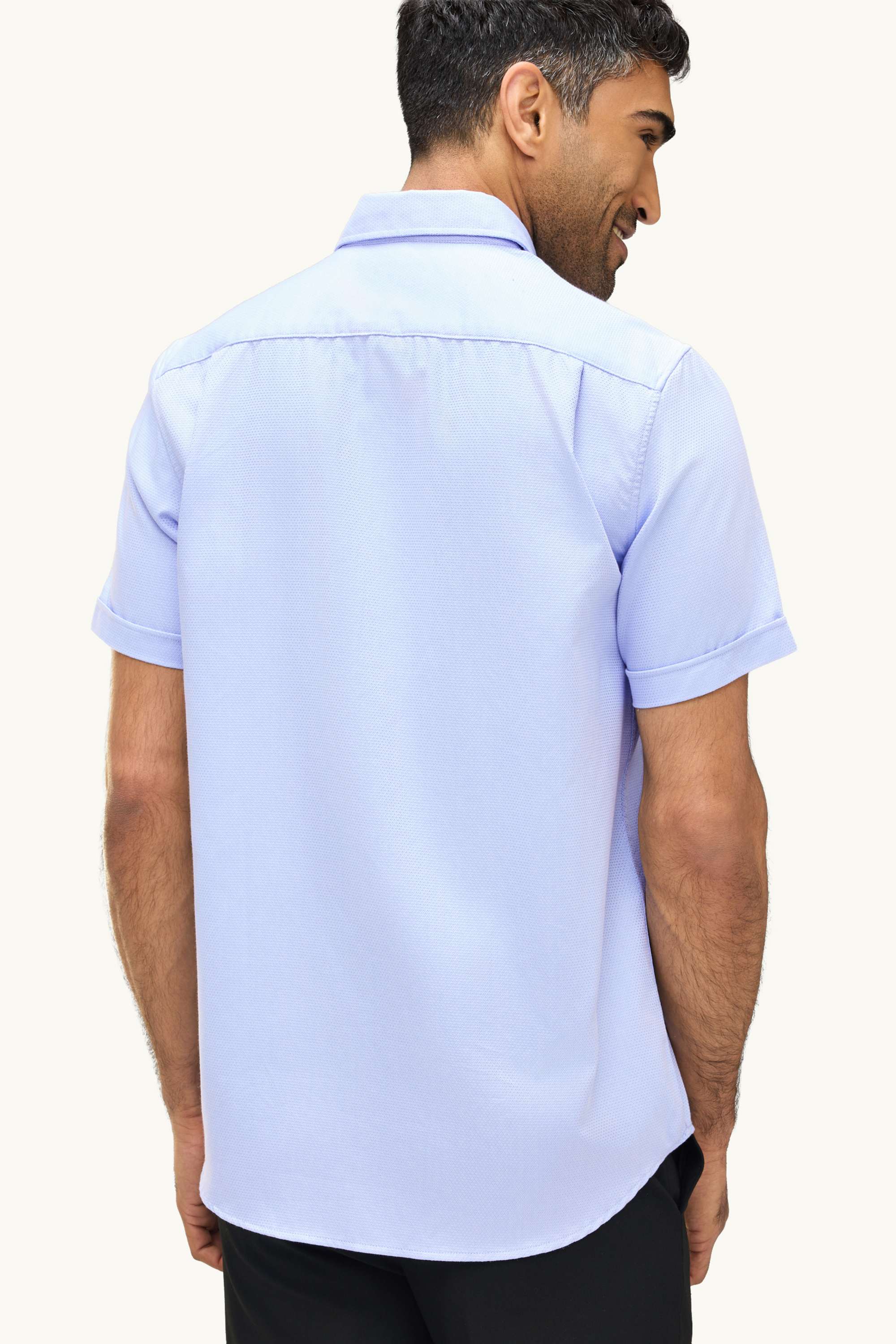 Business shirt - regular fit - kent collar - textured light blue
