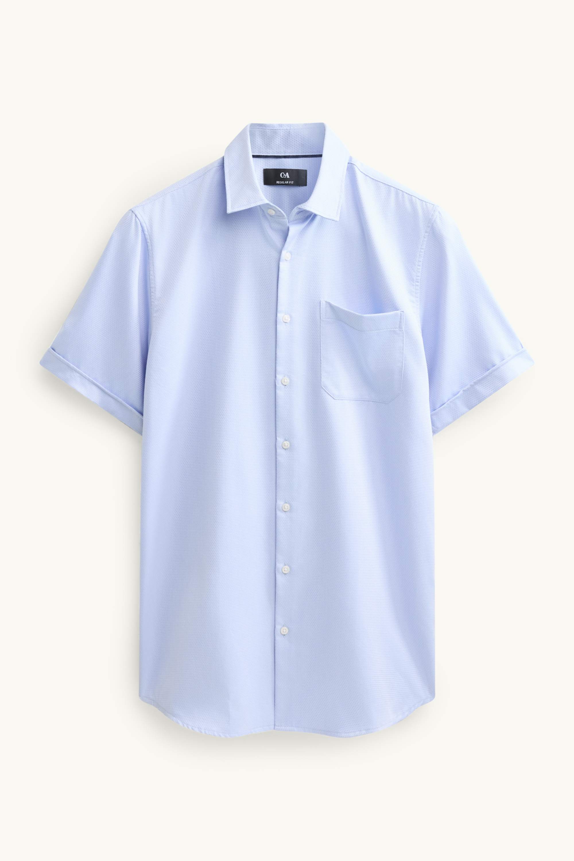 Business shirt - regular fit - kent collar - textured light blue