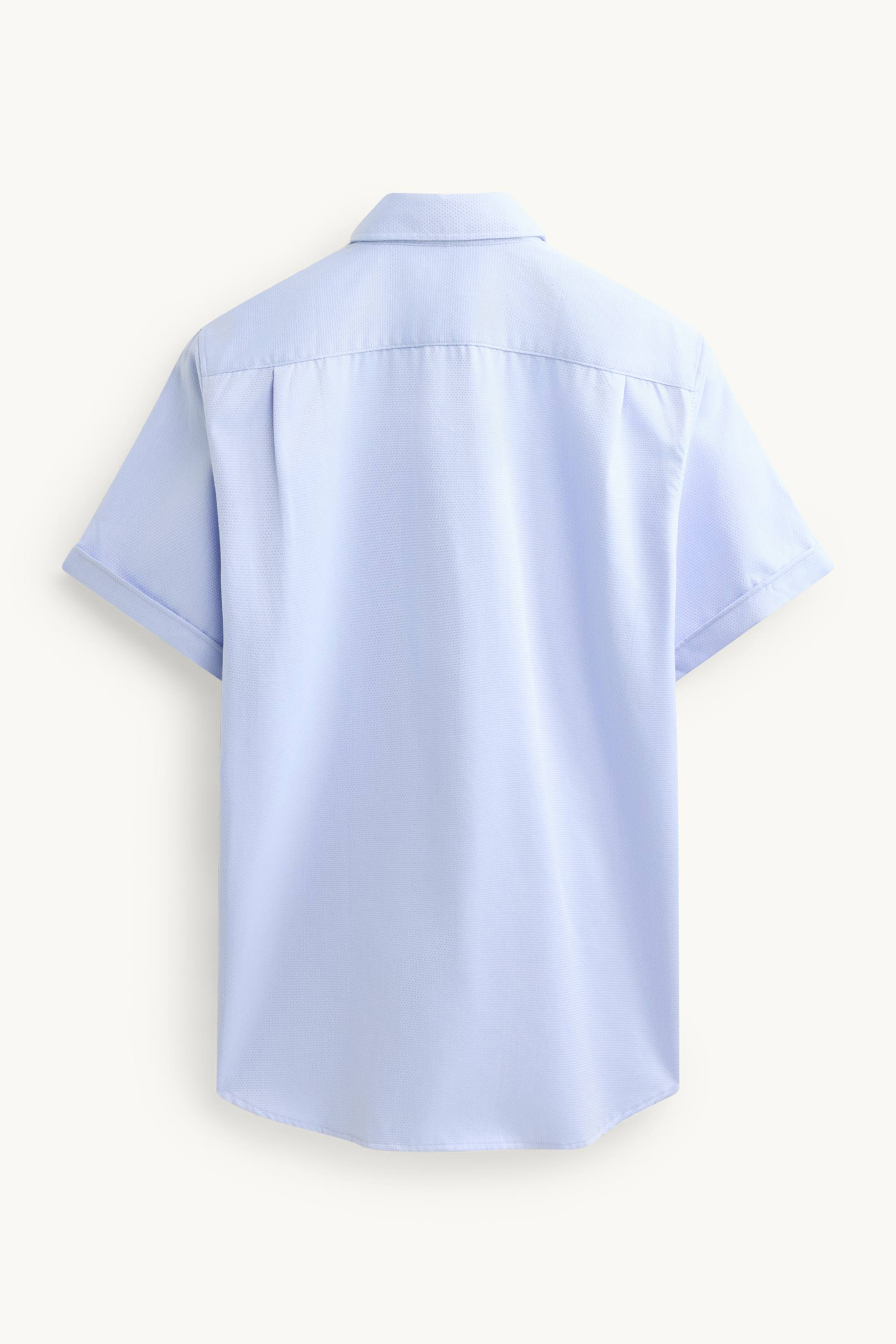 Business shirt - regular fit - kent collar - textured light blue