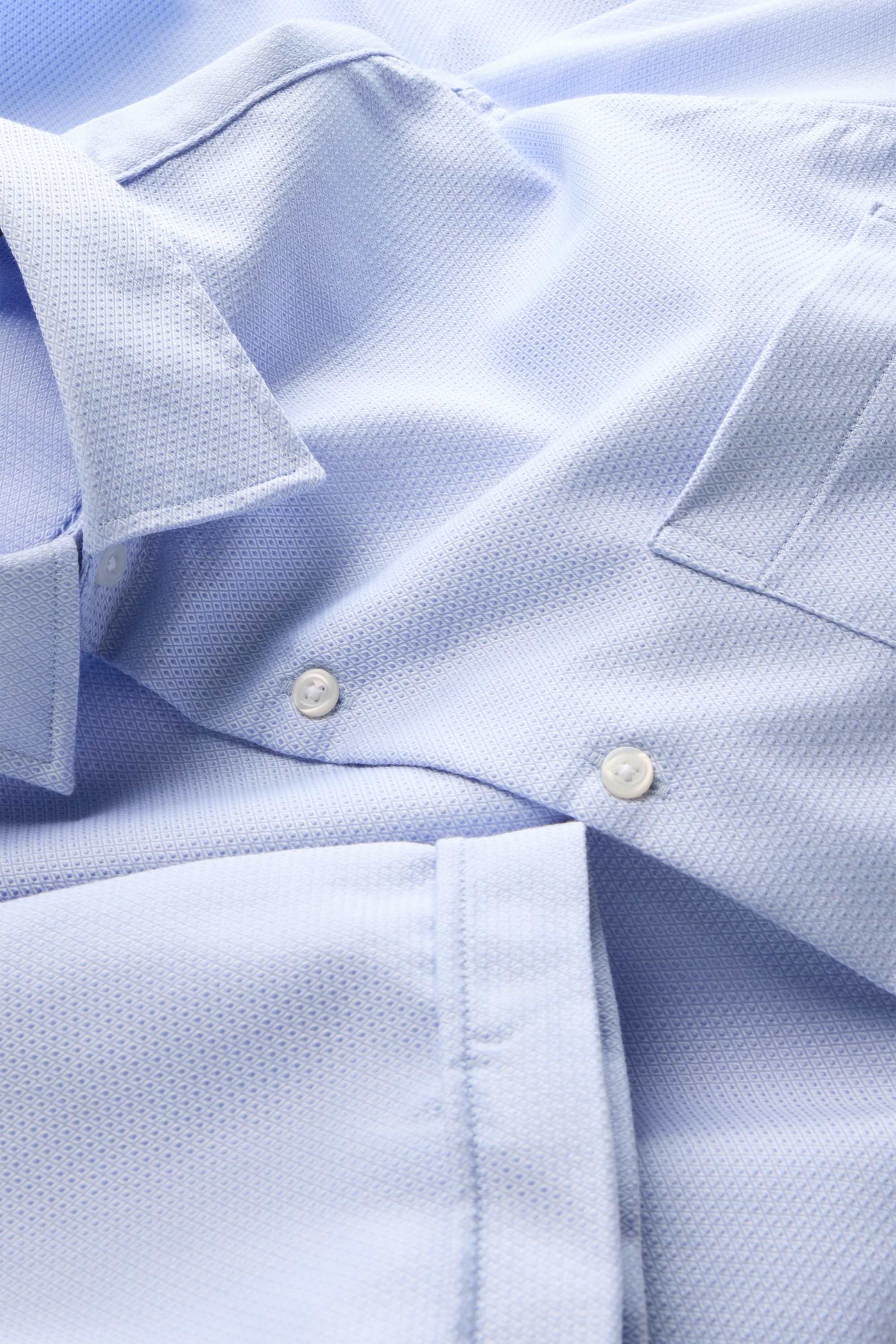 Business shirt - regular fit - kent collar - textured light blue